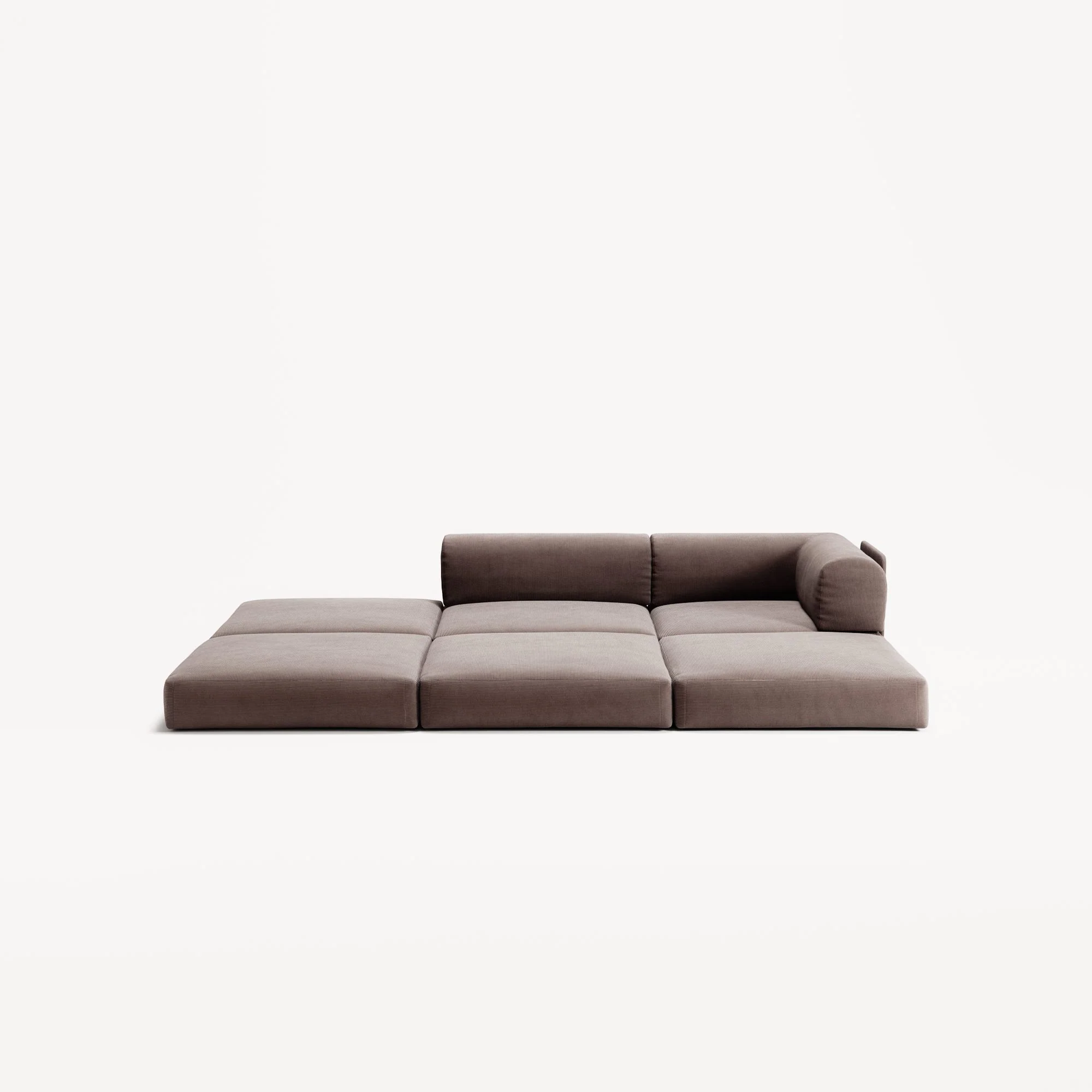 LUNA - 2 Seat with open end - Left - Corduroy Warm Brown - Image 4