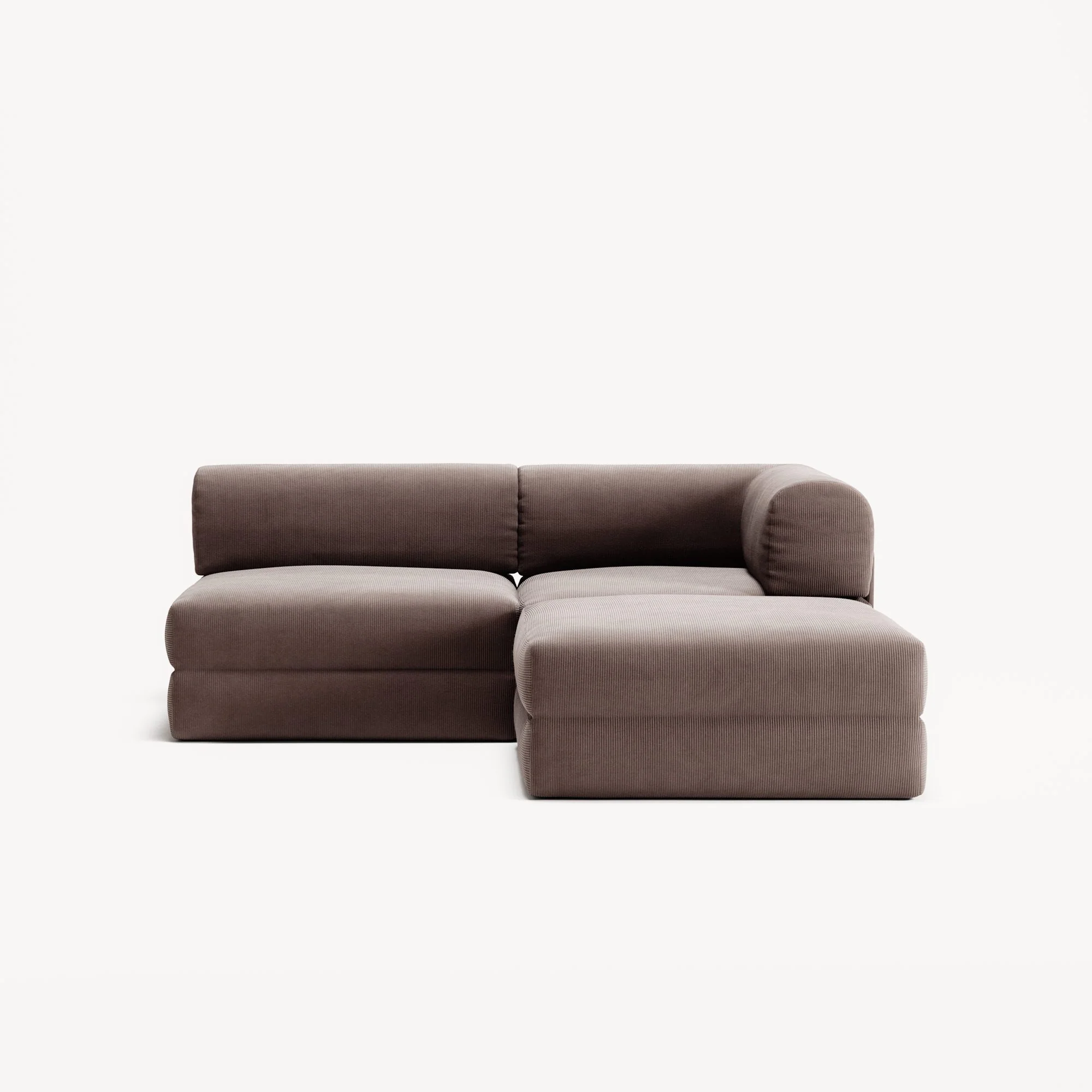 LUNA - 2 Seat with open end - Left - Corduroy Warm Brown - Image 5