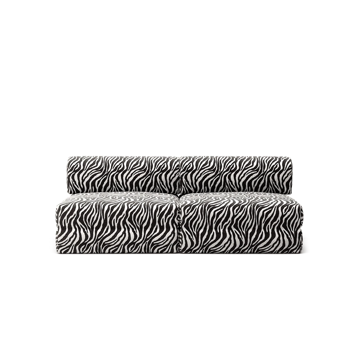 LUNA - 2 Seater Lounge - Chenille Jacquard Zebra Black White