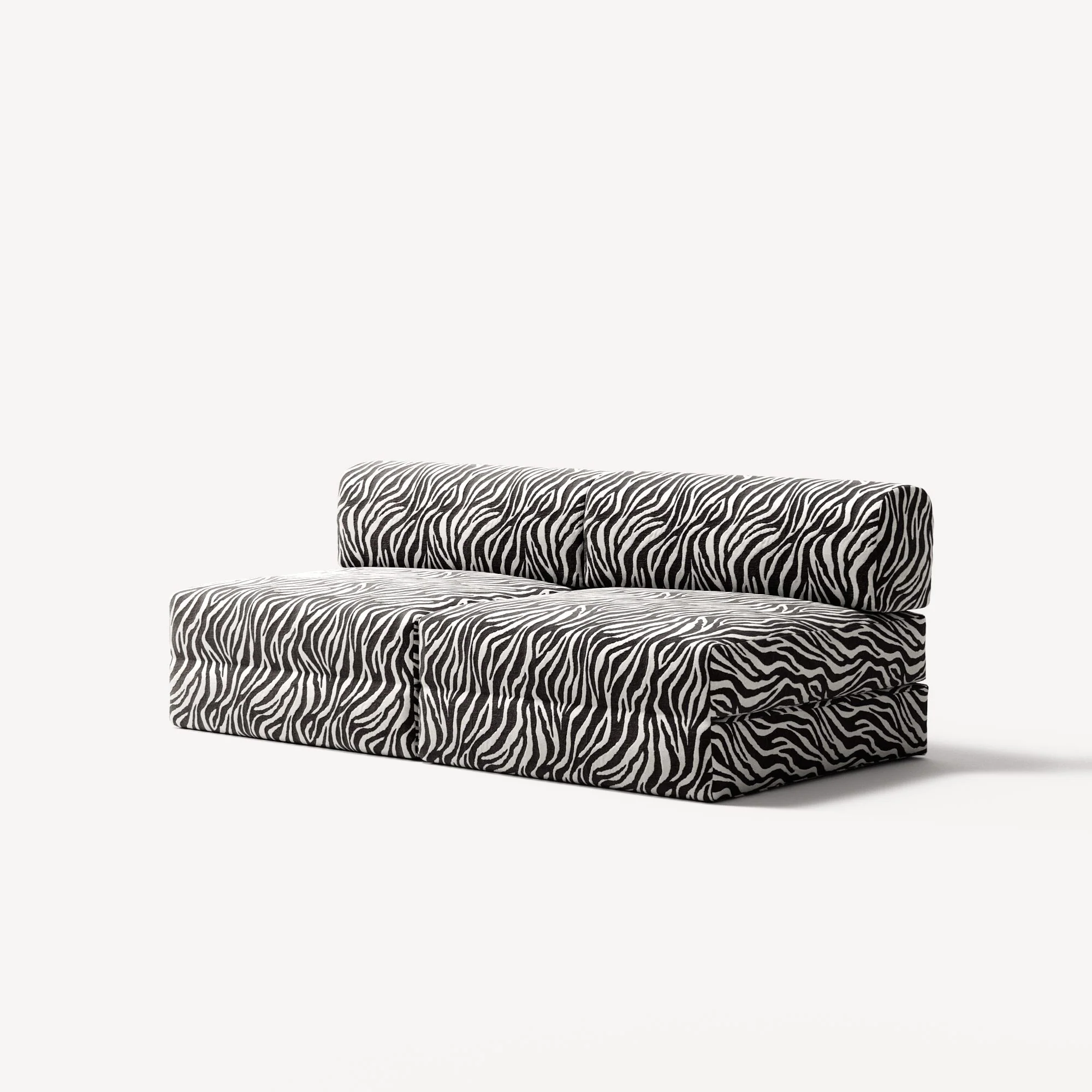 LUNA - 2 Seater Lounge - Chenille Jacquard Zebra Black White - Image 2