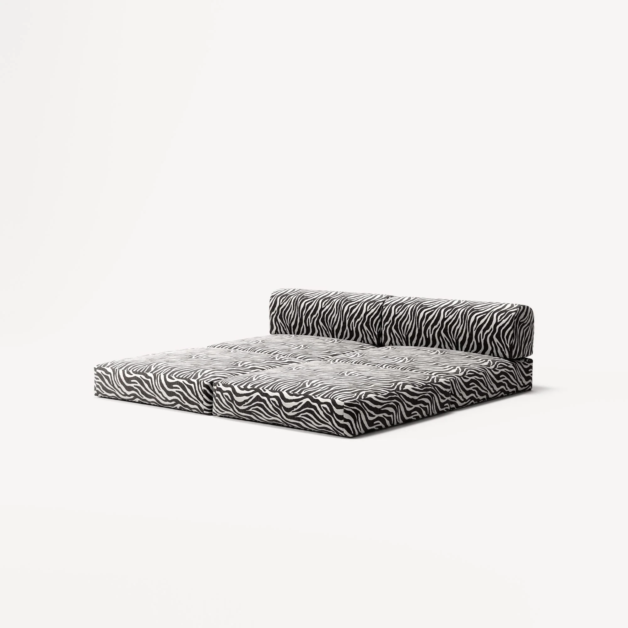 LUNA - 2 Seater Lounge - Chenille Jacquard Zebra Black White - Image 4