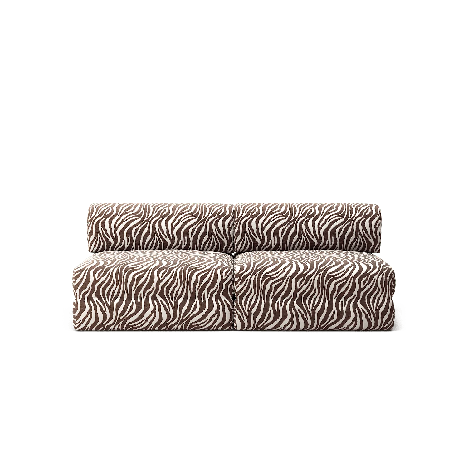 LUNA - 2 Seater Lounge - Chenille Jacquard Zebra Brown White