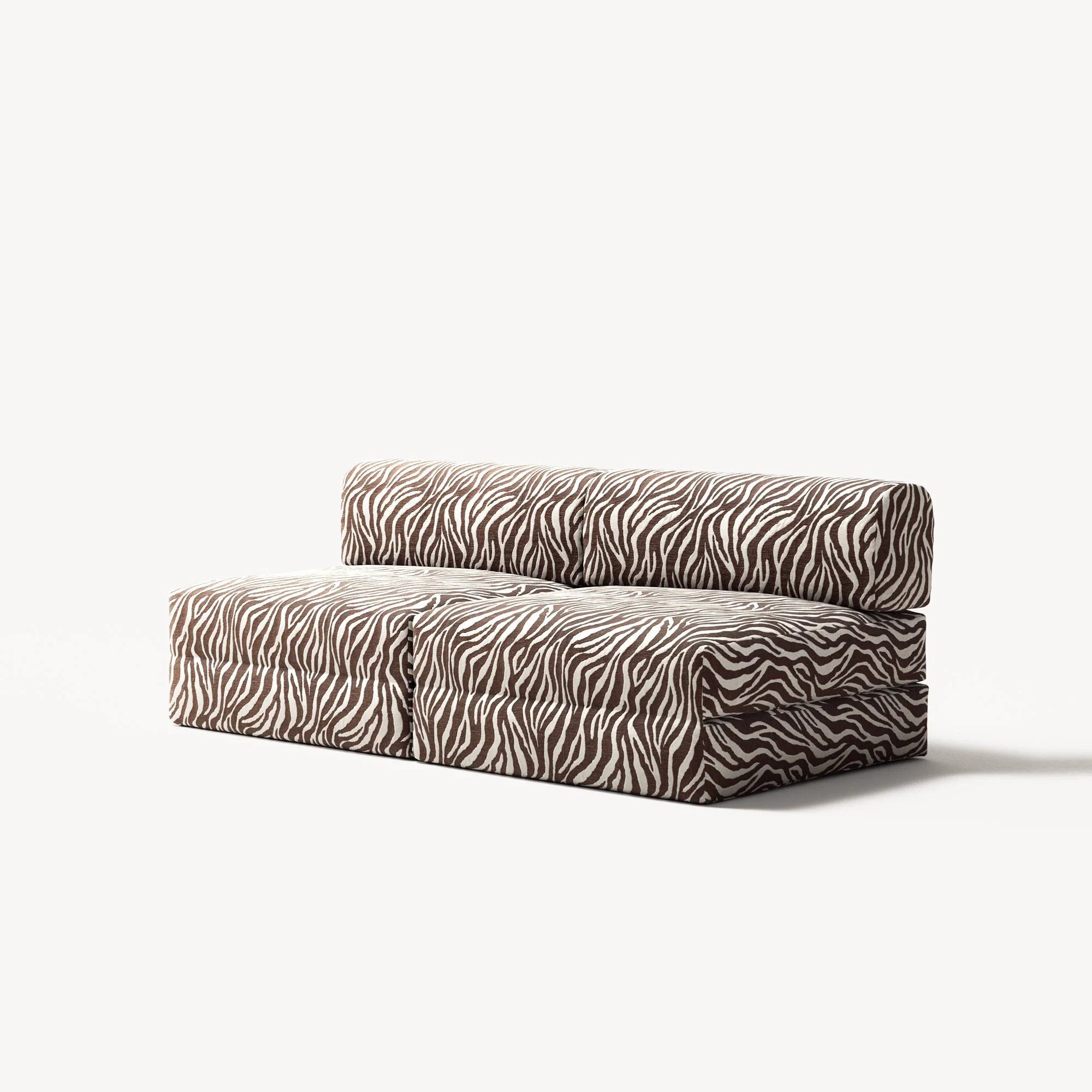 LUNA - 2 Seater Lounge - Chenille Jacquard Zebra Brown White - Image 2