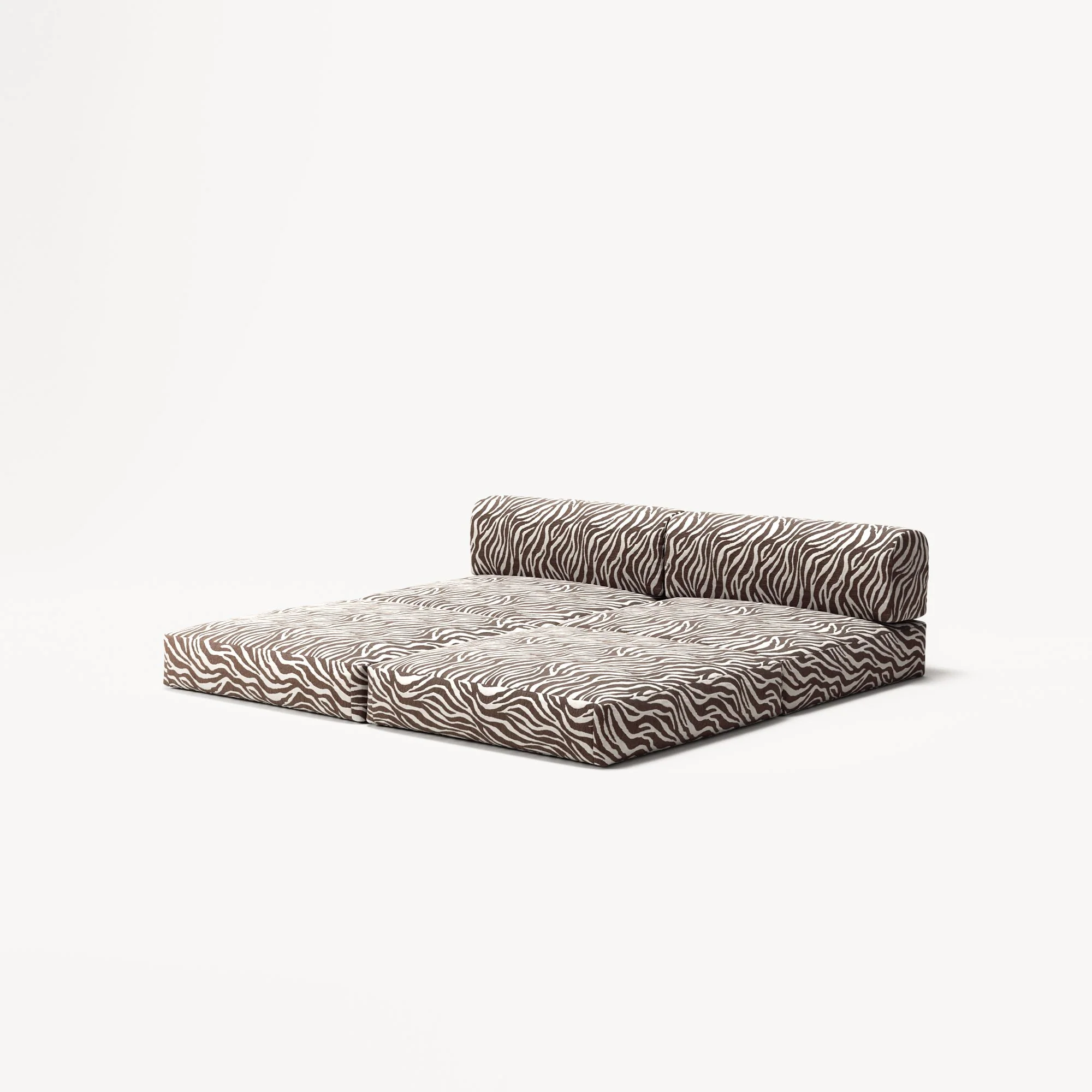 LUNA - 2 Seater Lounge - Chenille Jacquard Zebra Brown White - Image 4