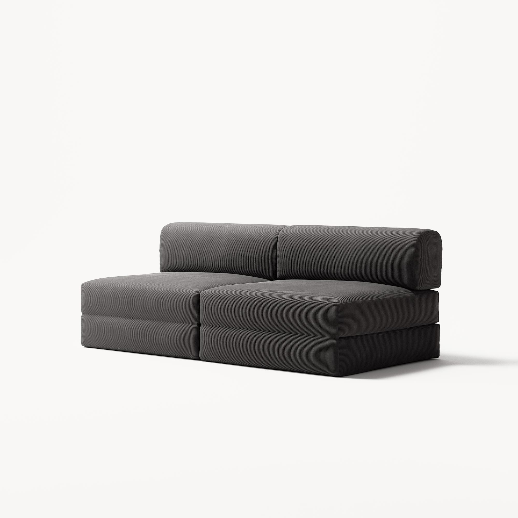 LUNA - 2 Seater Lounge - Corduroy Charcoal - Image 2