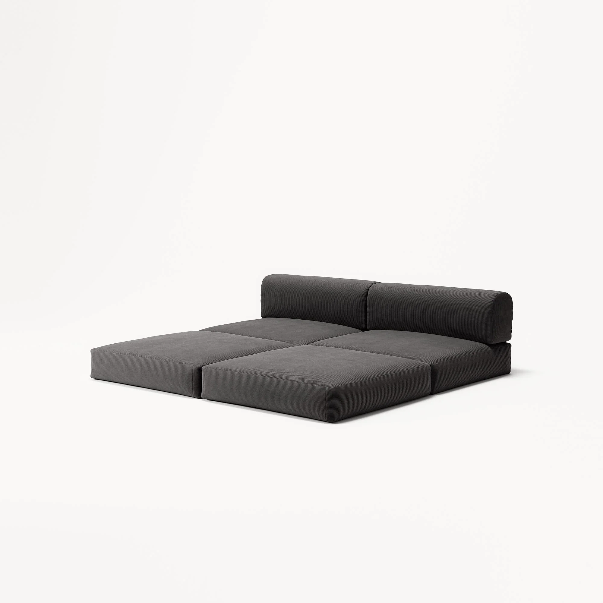 LUNA - 2 Seater Lounge - Corduroy Charcoal - Image 4