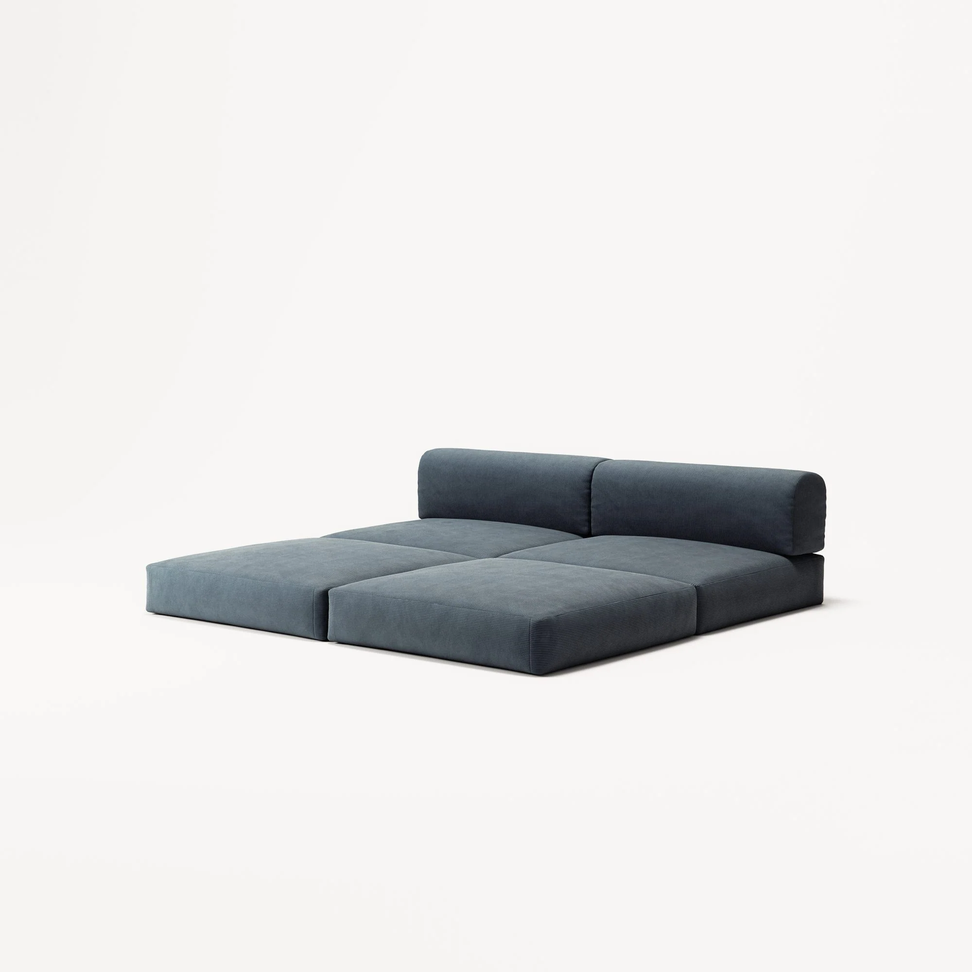 LUNA - 2 Seater Lounge - Corduroy Dark Blue - Image 4