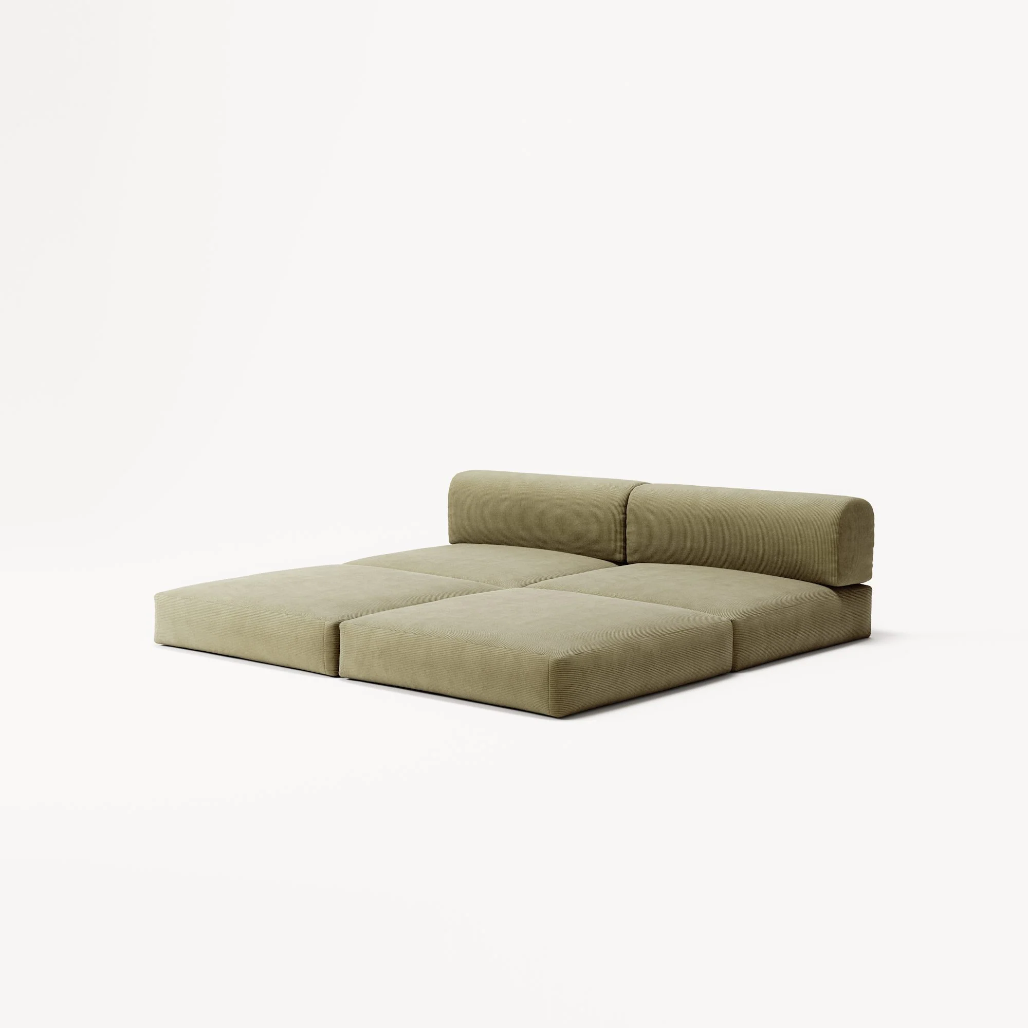 LUNA - 2 Seater Lounge - Corduroy Lime - Image 4
