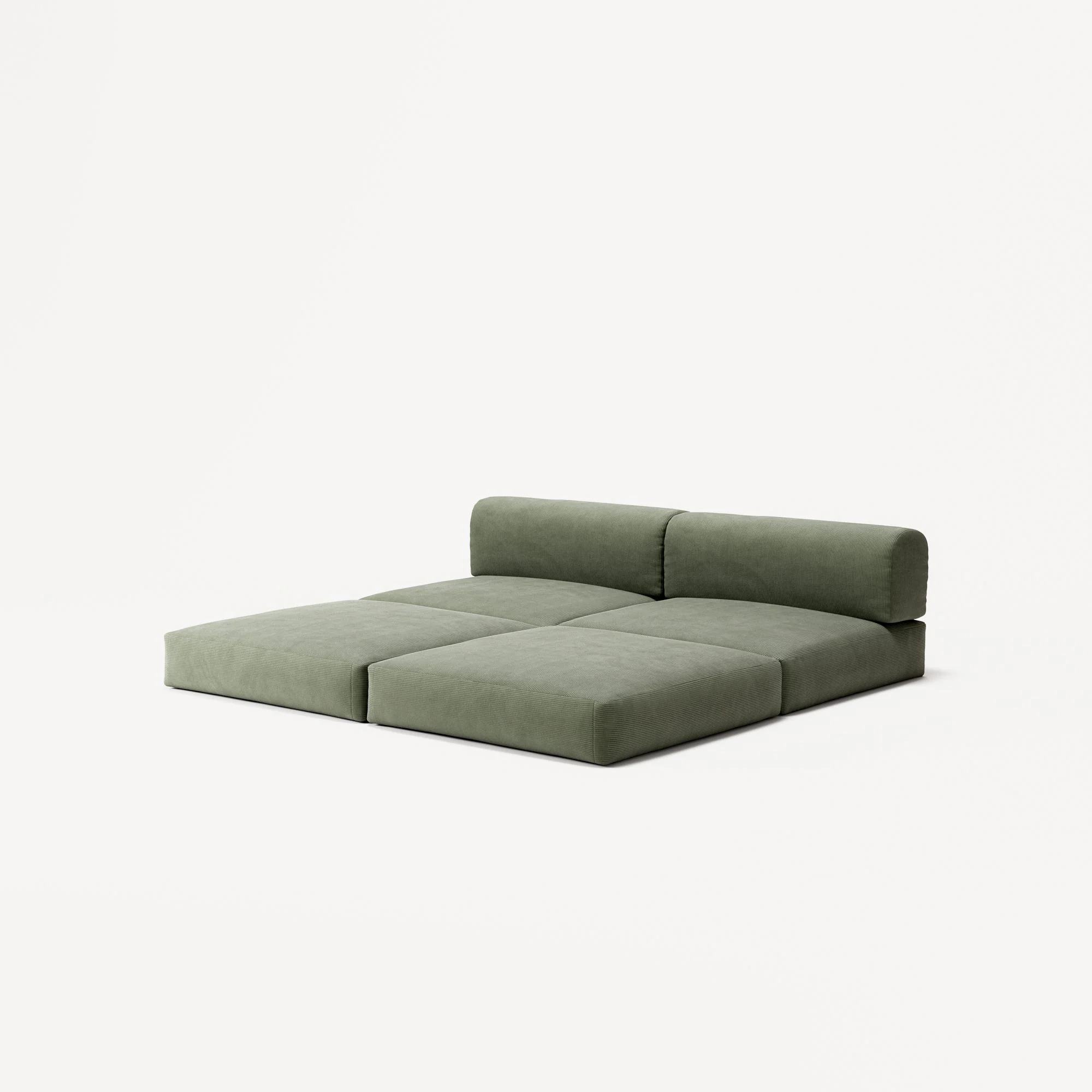 LUNA - 2 Seater Lounge - Corduroy Moss Green - Image 4