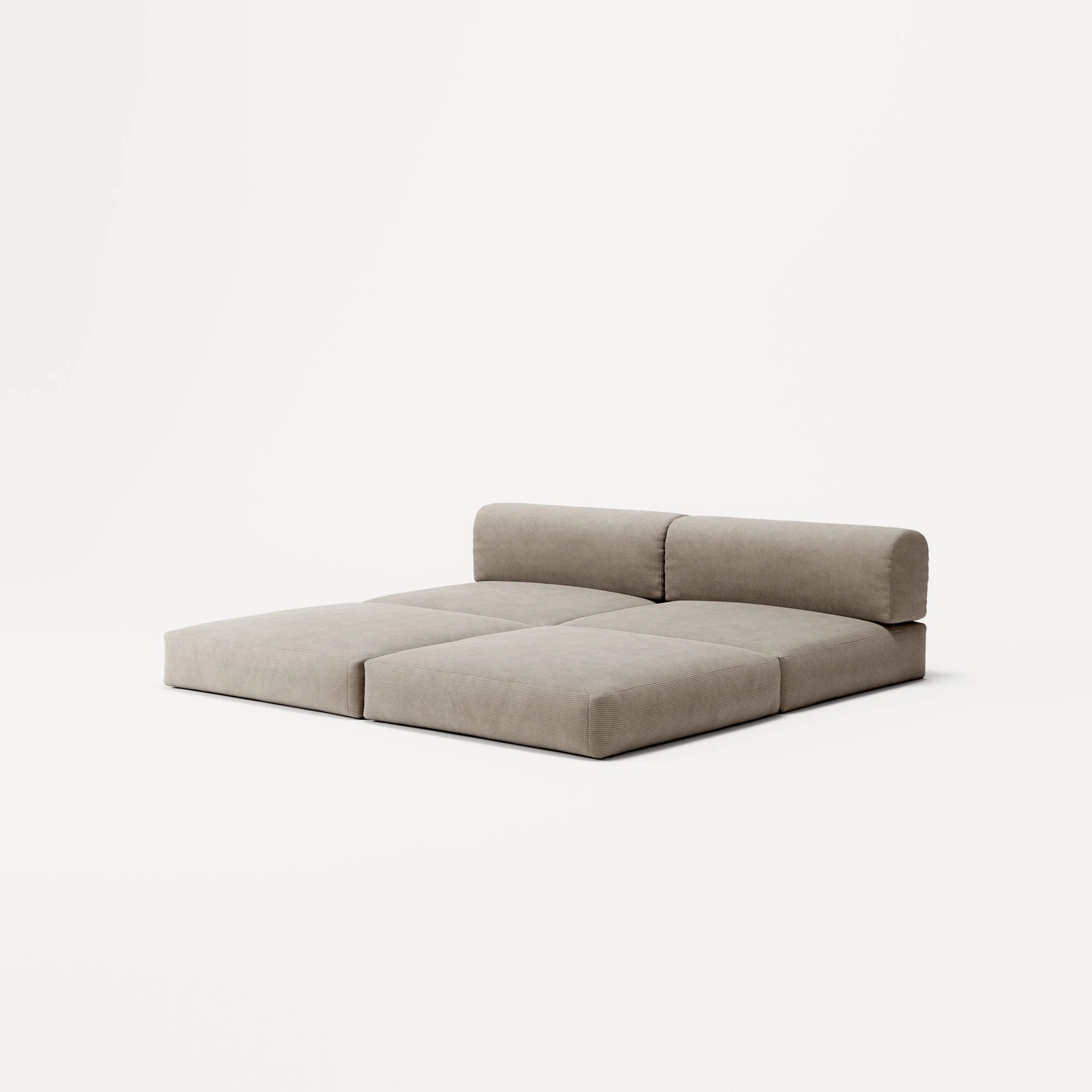 LUNA - 2 Seater Lounge - Corduroy Pale Beige - Image 4