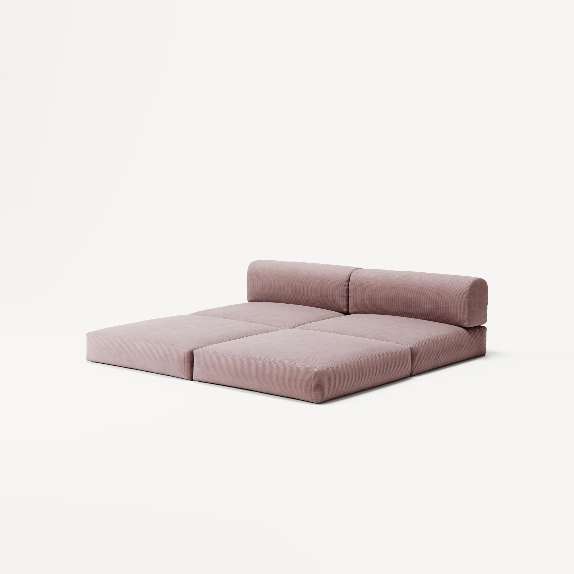 LUNA - 2 Seater Lounge - Corduroy Soft Pink - Image 4