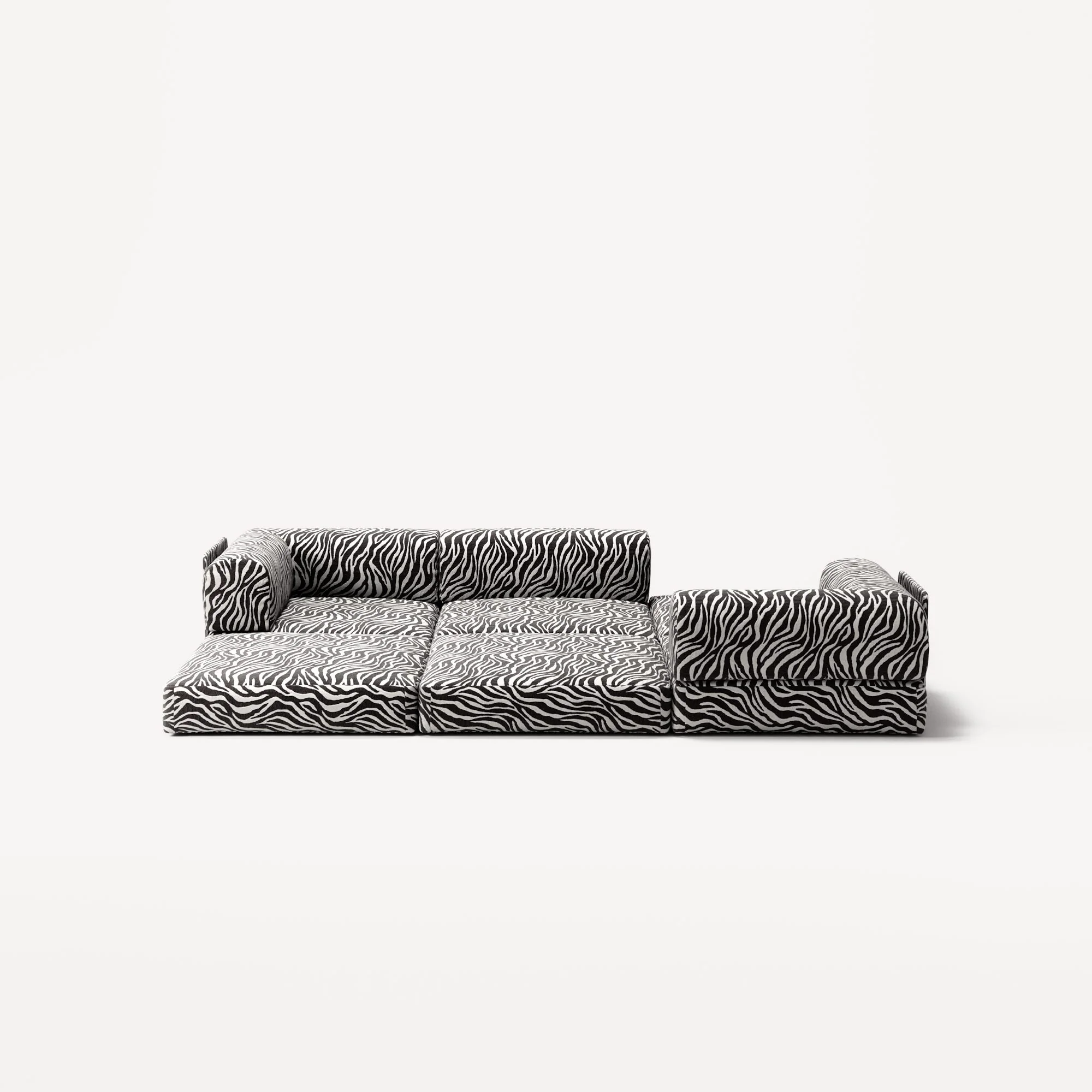 LUNA - 3 Seat - Chenille Jacquard Zebra Black White - Image 5