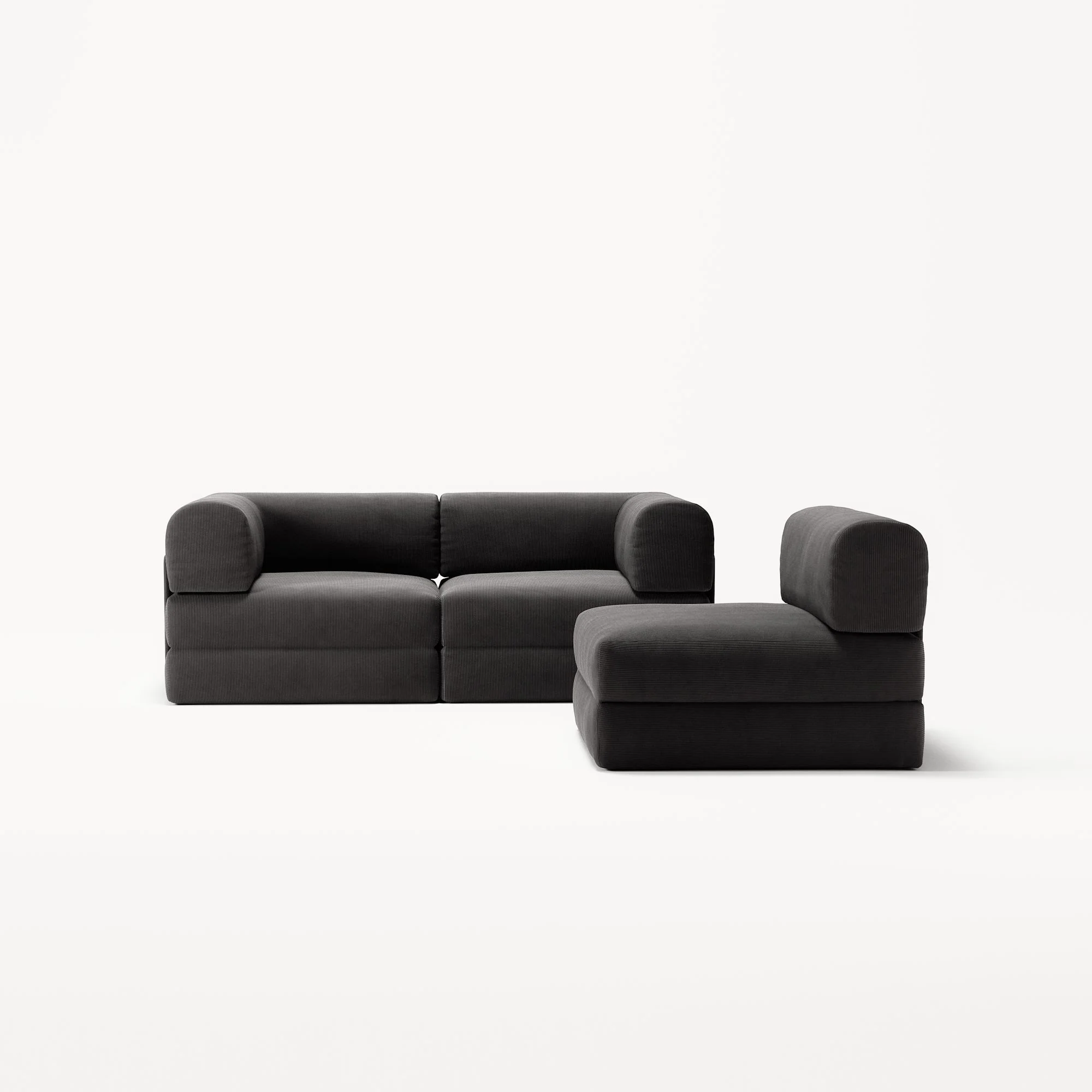 LUNA - 3 Seat - Corduroy Charcoal - Image 5