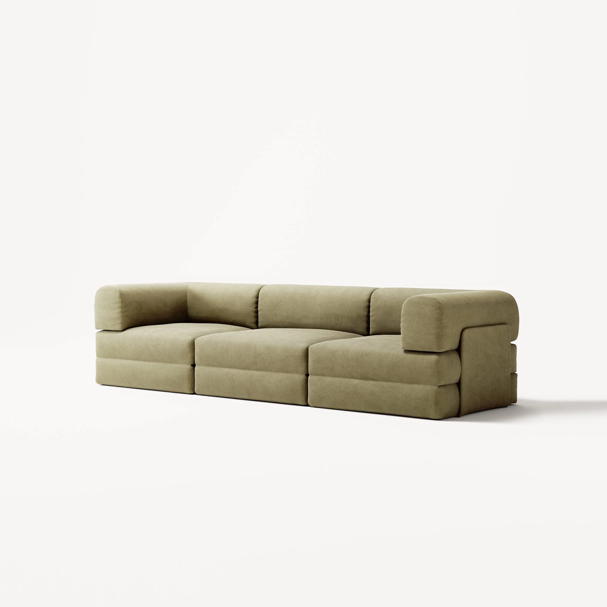 LUNA - 3 Seat - Corduroy Lime - Image 2