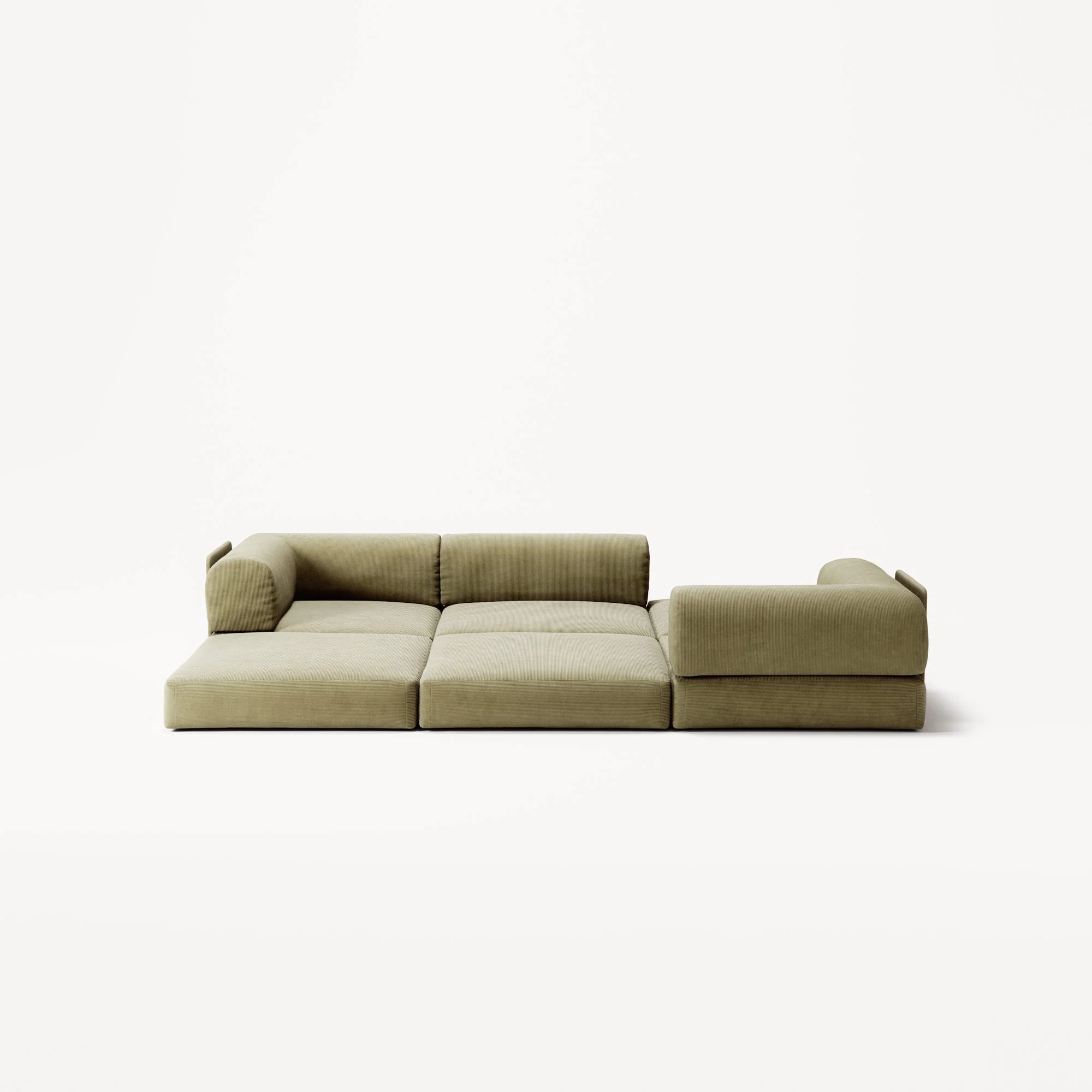 LUNA - 3 Seat - Corduroy Lime - Image 4