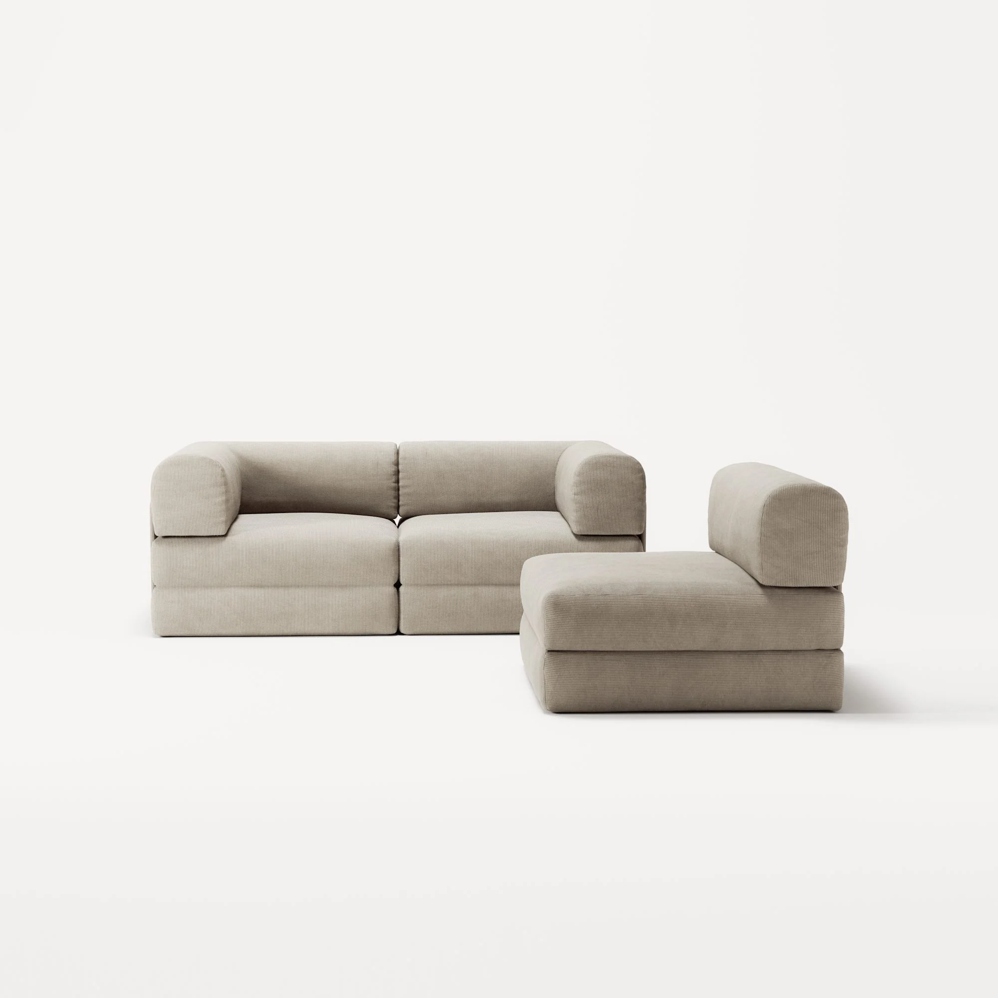LUNA - 3 Seat - Corduroy Off-White - Image 5