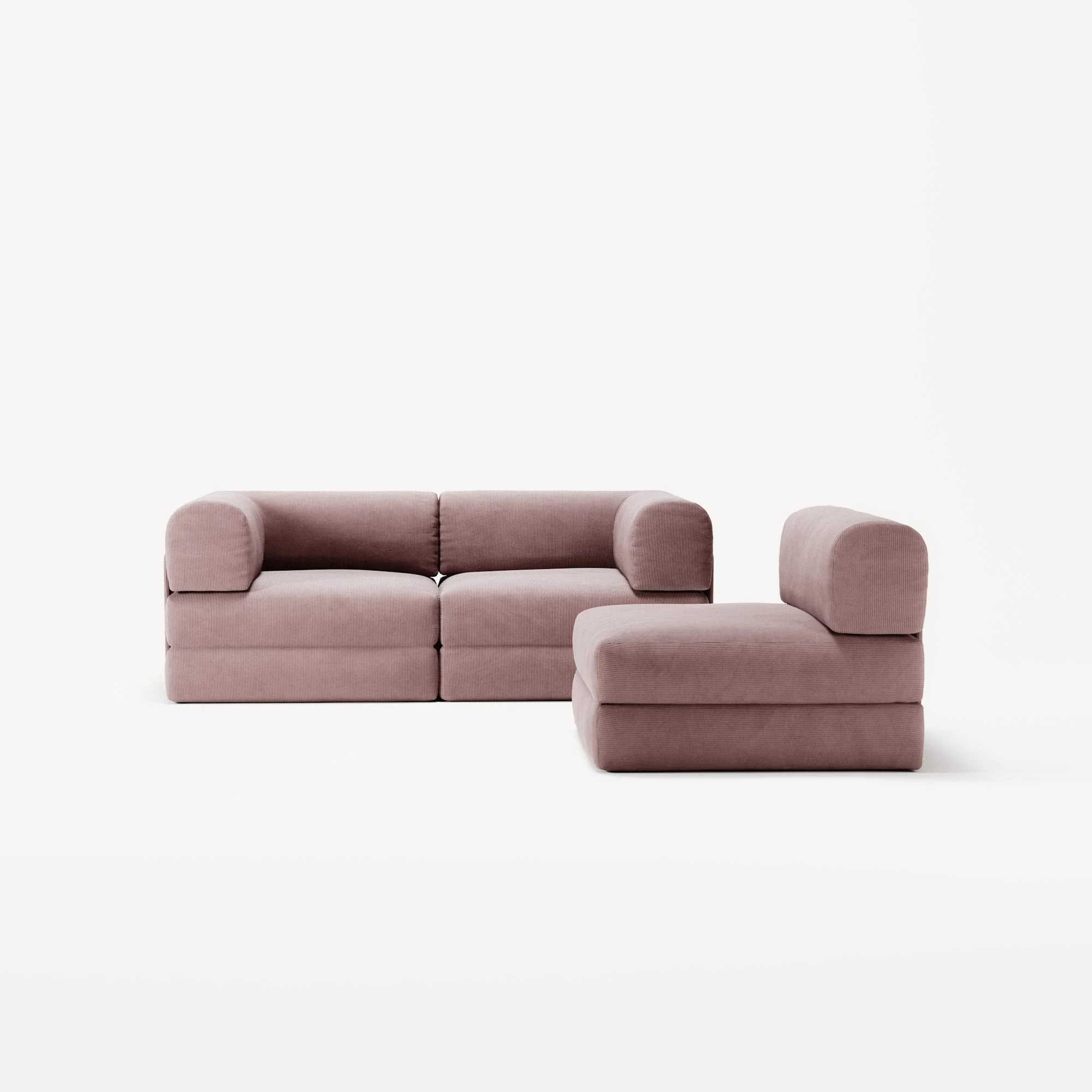 LUNA - 3 Seat - Corduroy Soft Pink - Image 5