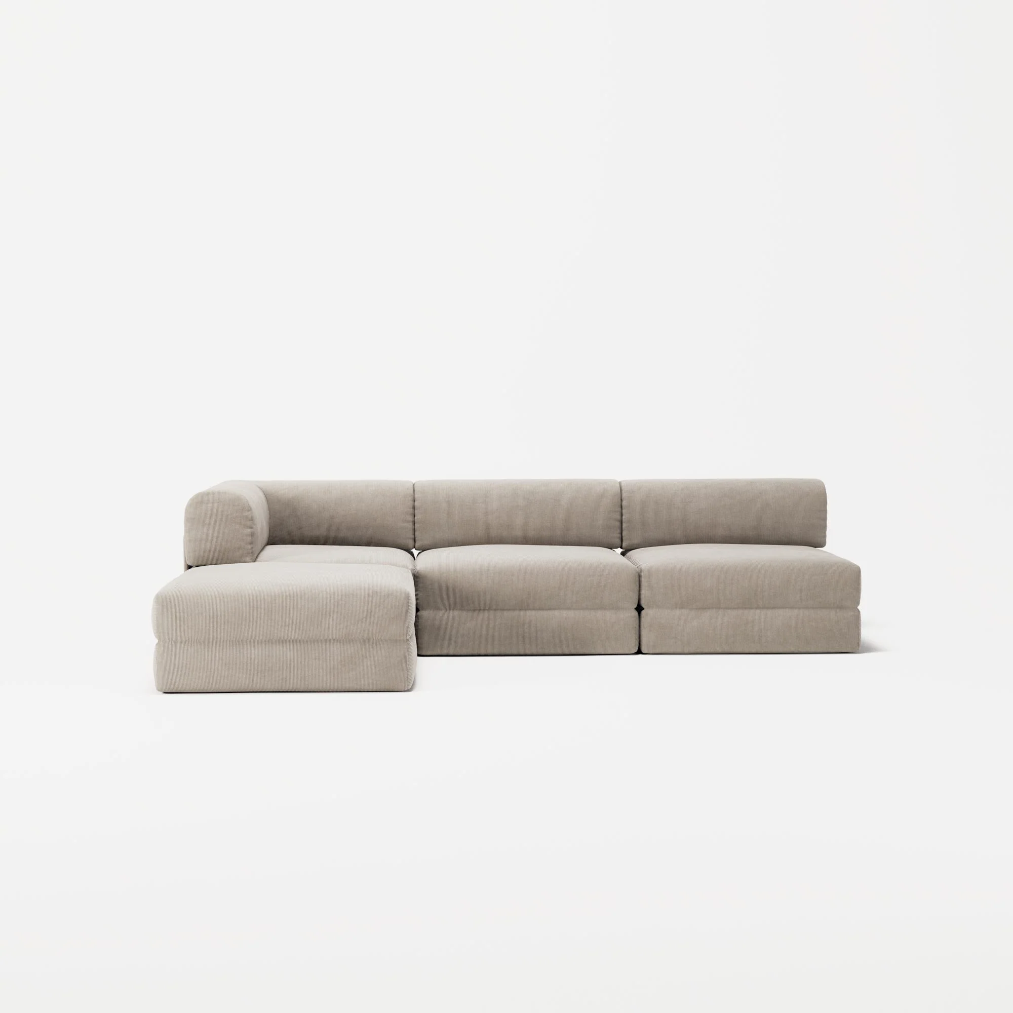 LUNA - 3 Seat with open end - Right - Corduroy Pale Beige - Image 5