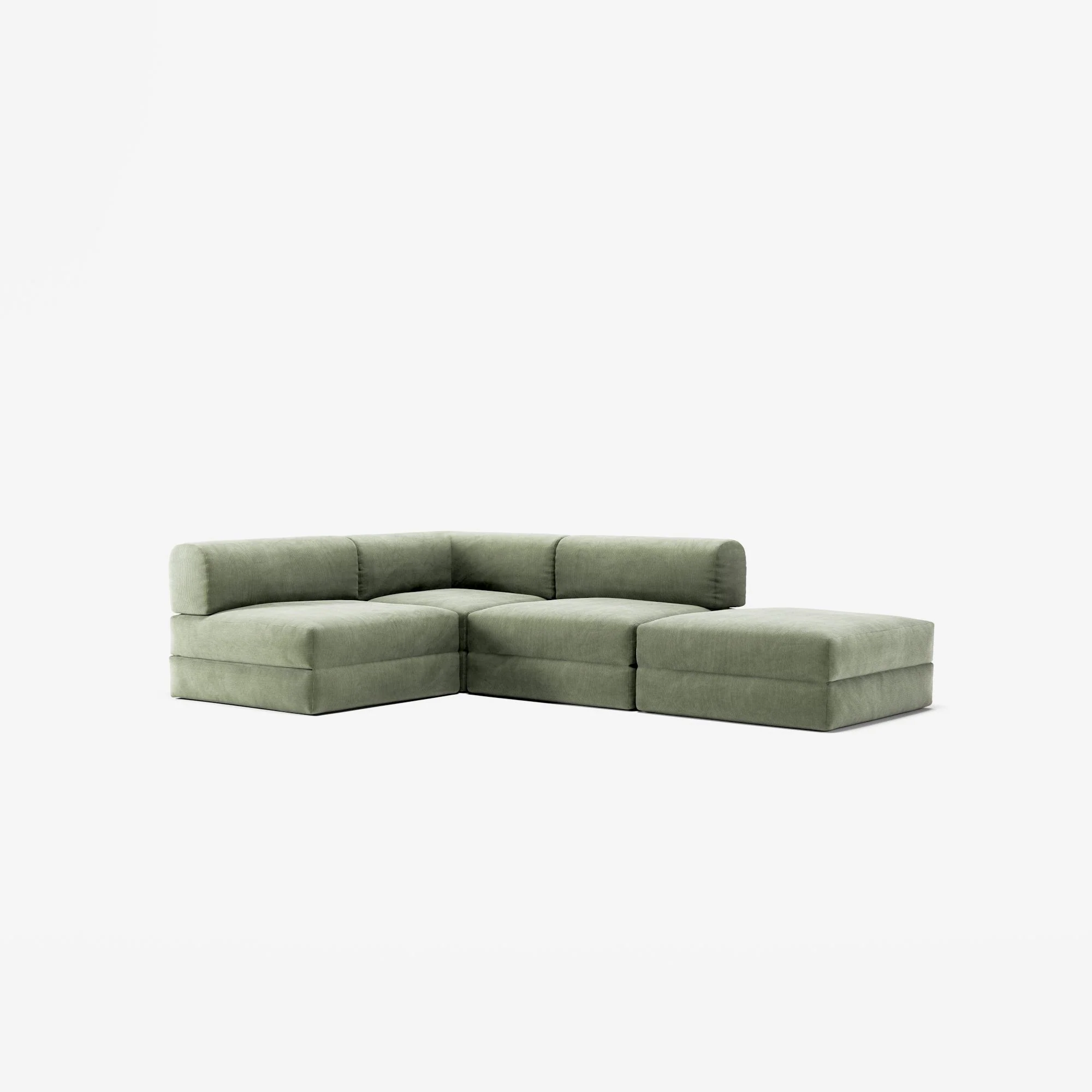LUNA - 3 Seat with open end - Right - Corduroy Moss Green - Image 2