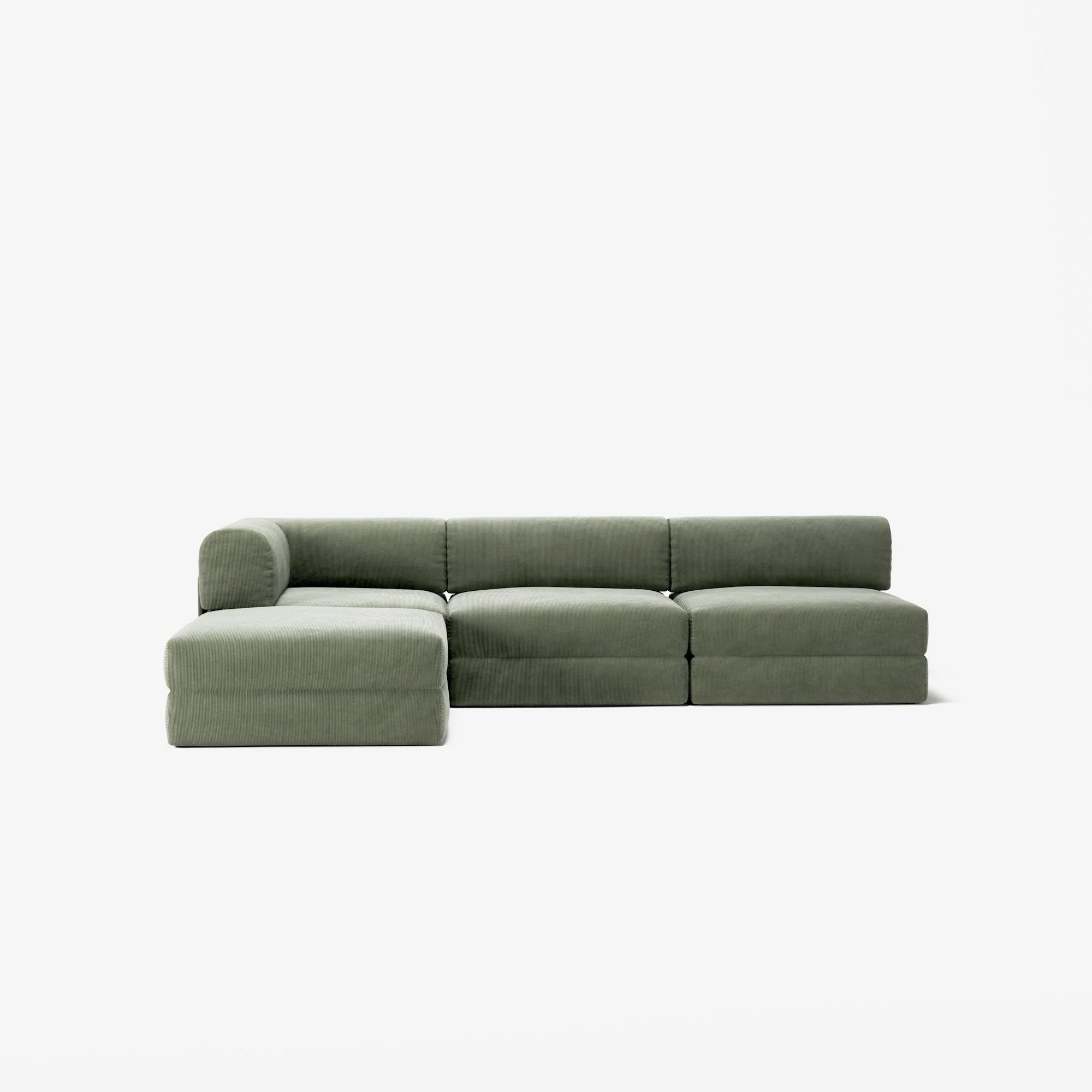 LUNA - 3 Seat with open end - Right - Corduroy Moss Green - Image 5