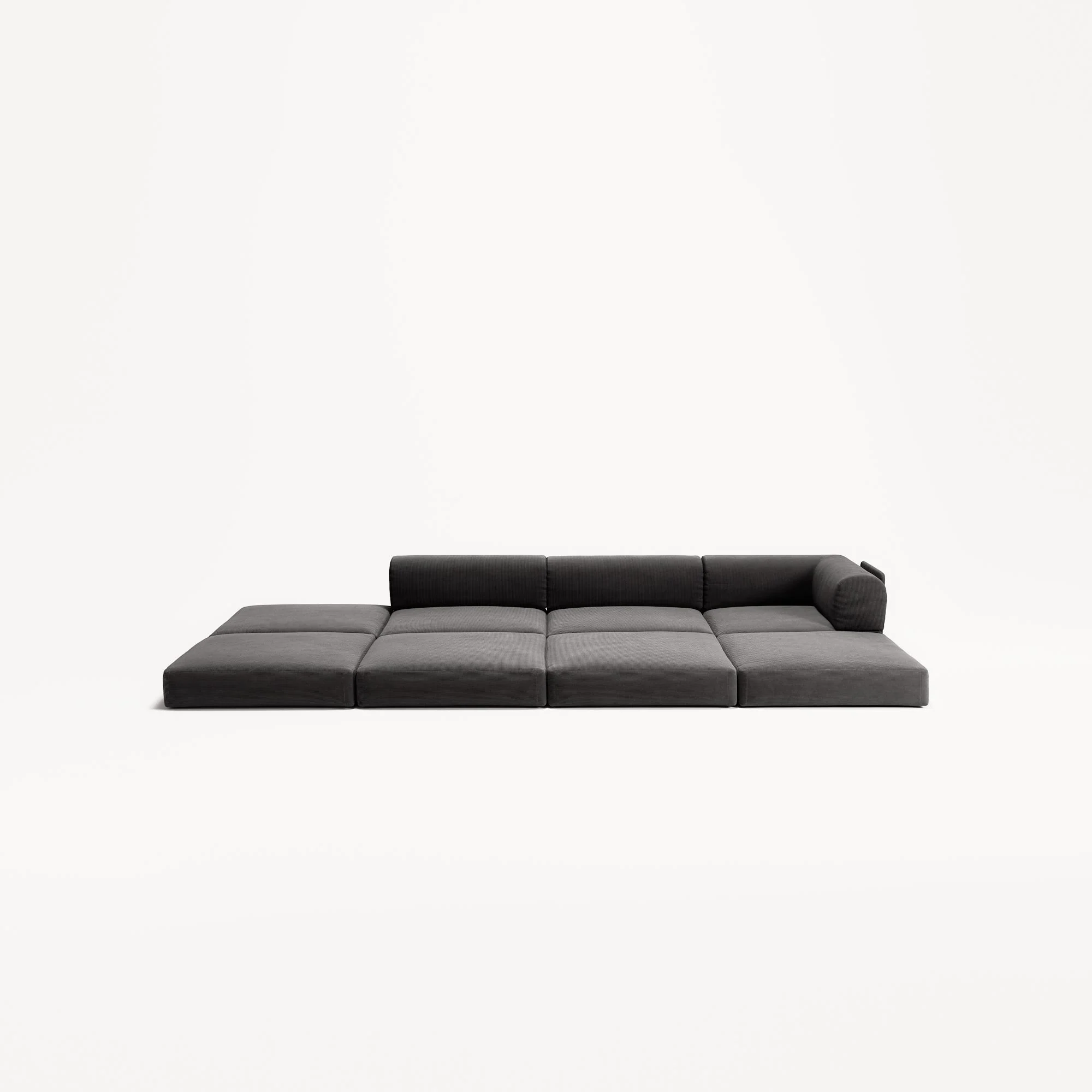 LUNA - 3 Seat with open end - Left - Corduroy Charcoal - Image 4