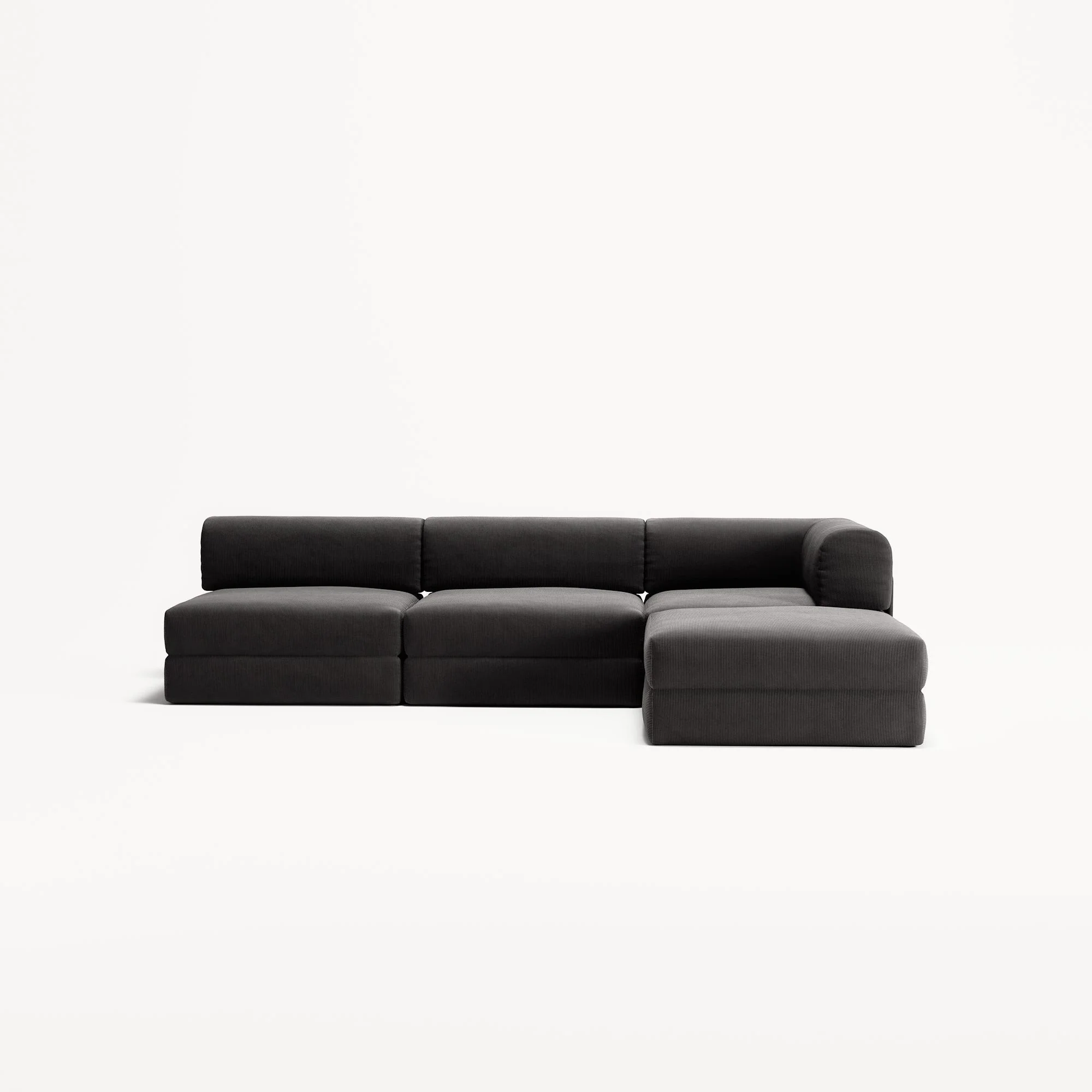LUNA - 3 Seat with open end - Left - Corduroy Charcoal - Image 5