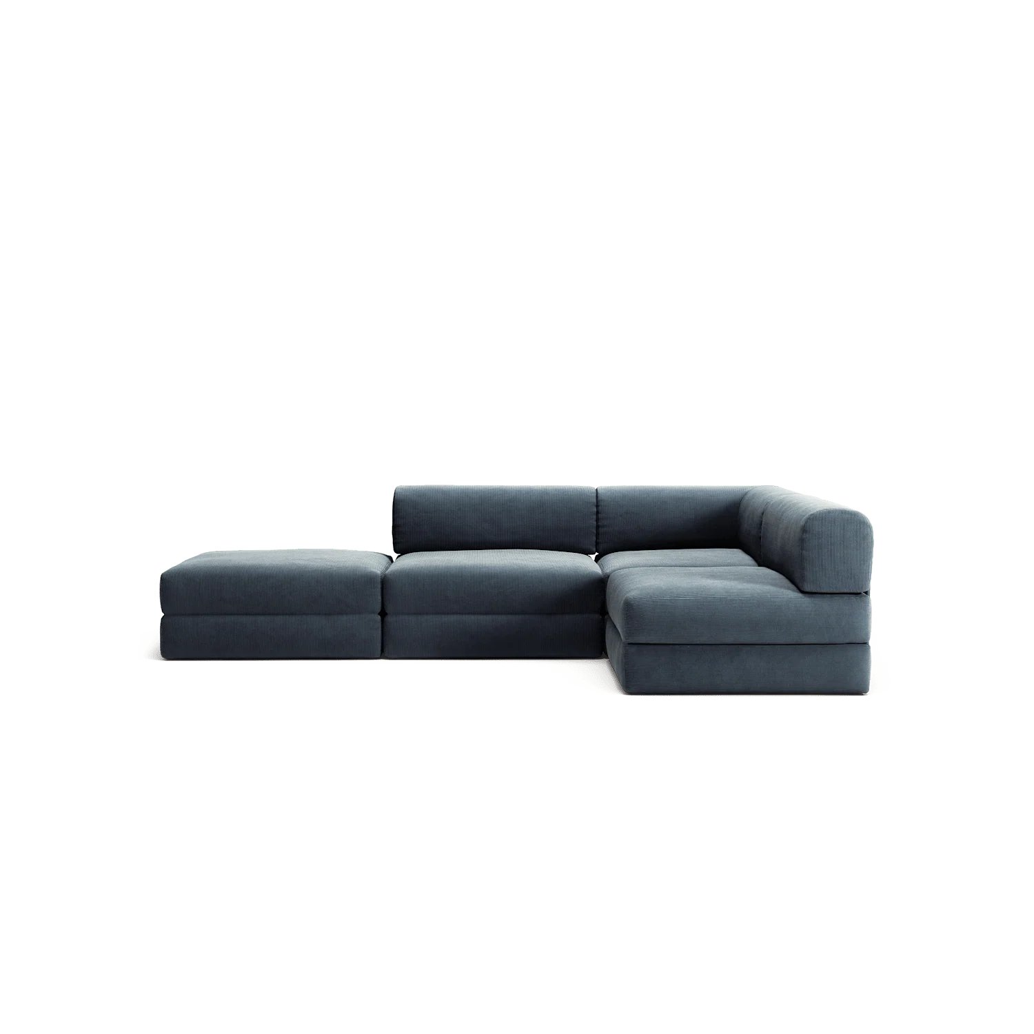 LUNA - 3 Seat with open end - Left - Corduroy Dark Blue