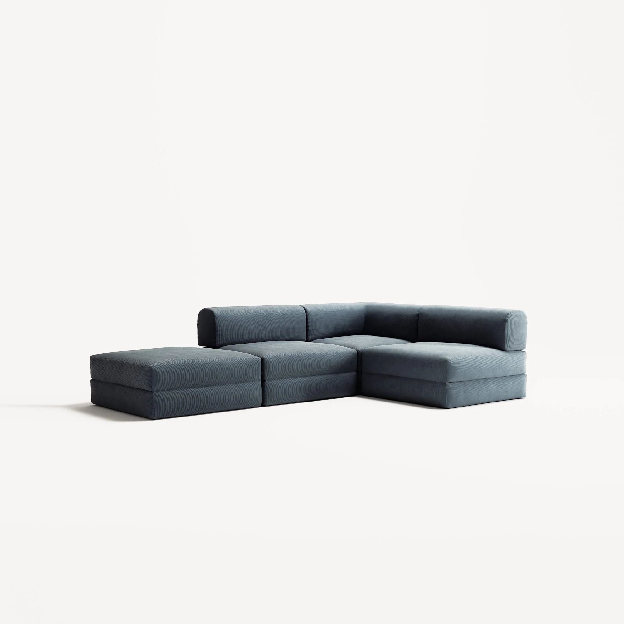 LUNA - 3 Seat with open end - Left - Corduroy Dark Blue - Image 2