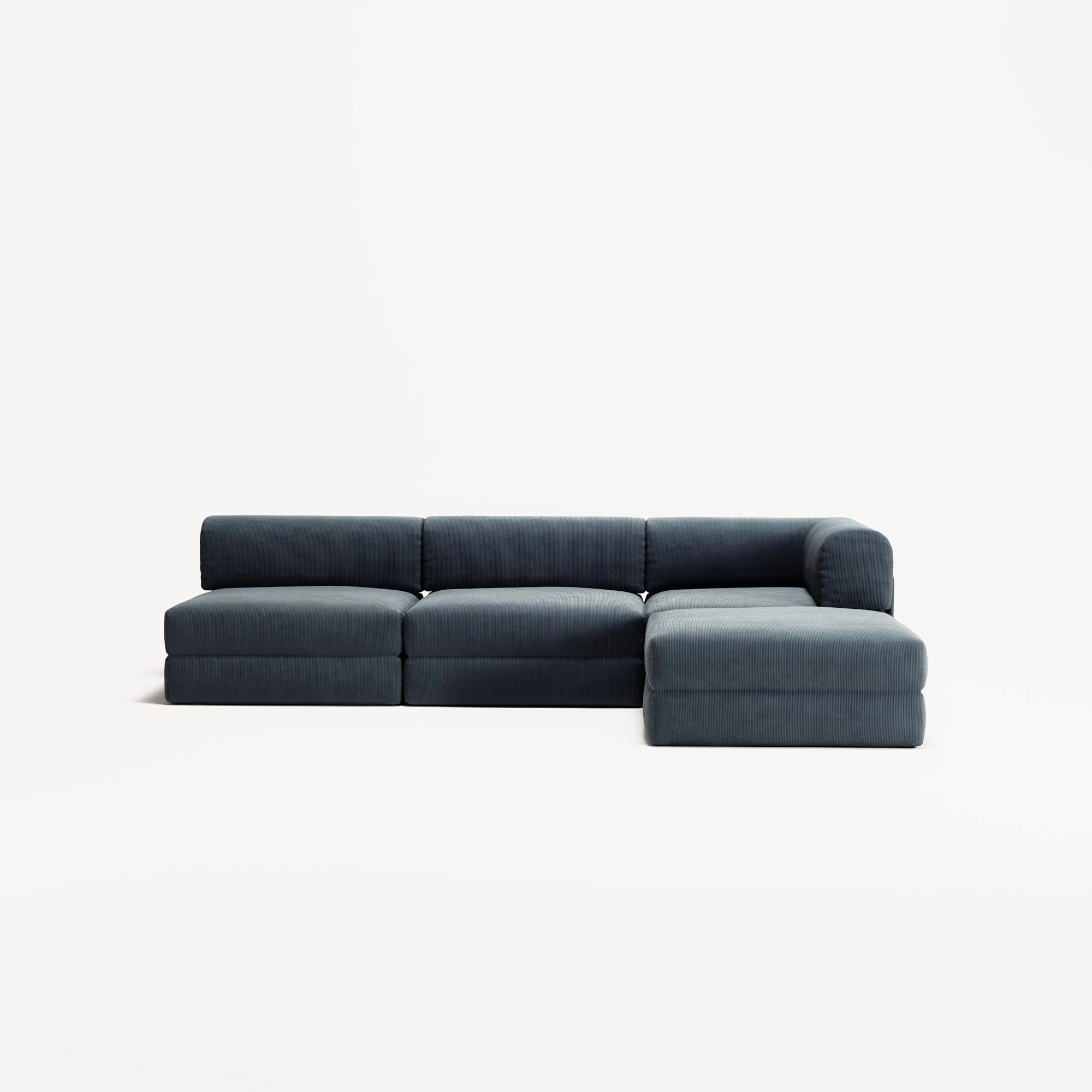 LUNA - 3 Seat with open end - Left - Corduroy Dark Blue - Image 5