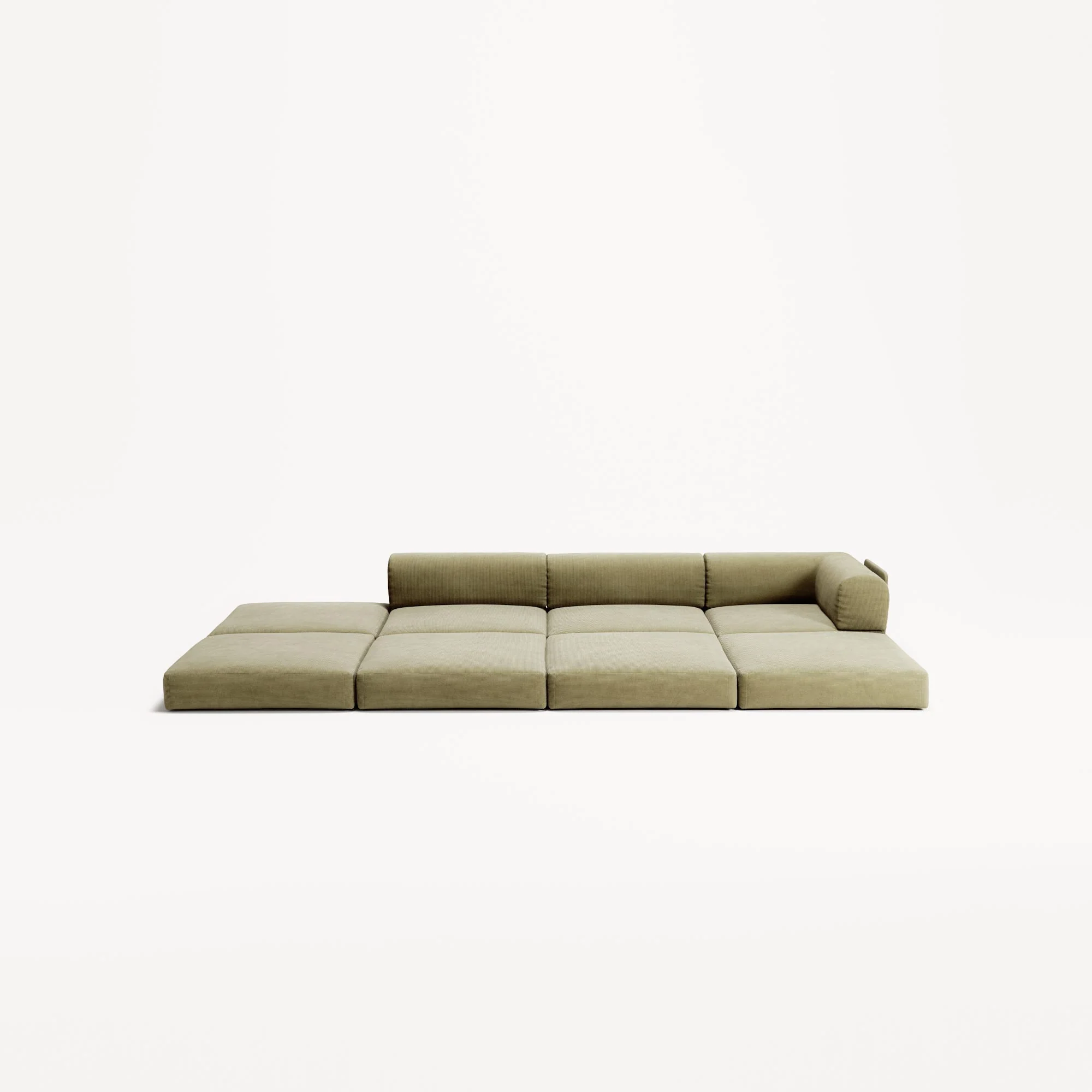 LUNA - 3 Seat with open end - Left - Corduroy Lime - Image 4