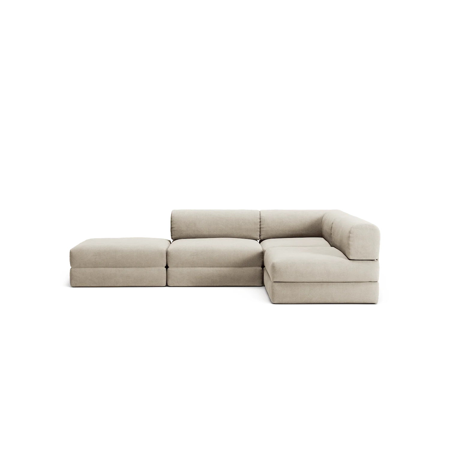 LUNA - 3 Seat with open end - Left - Corduroy Off-White