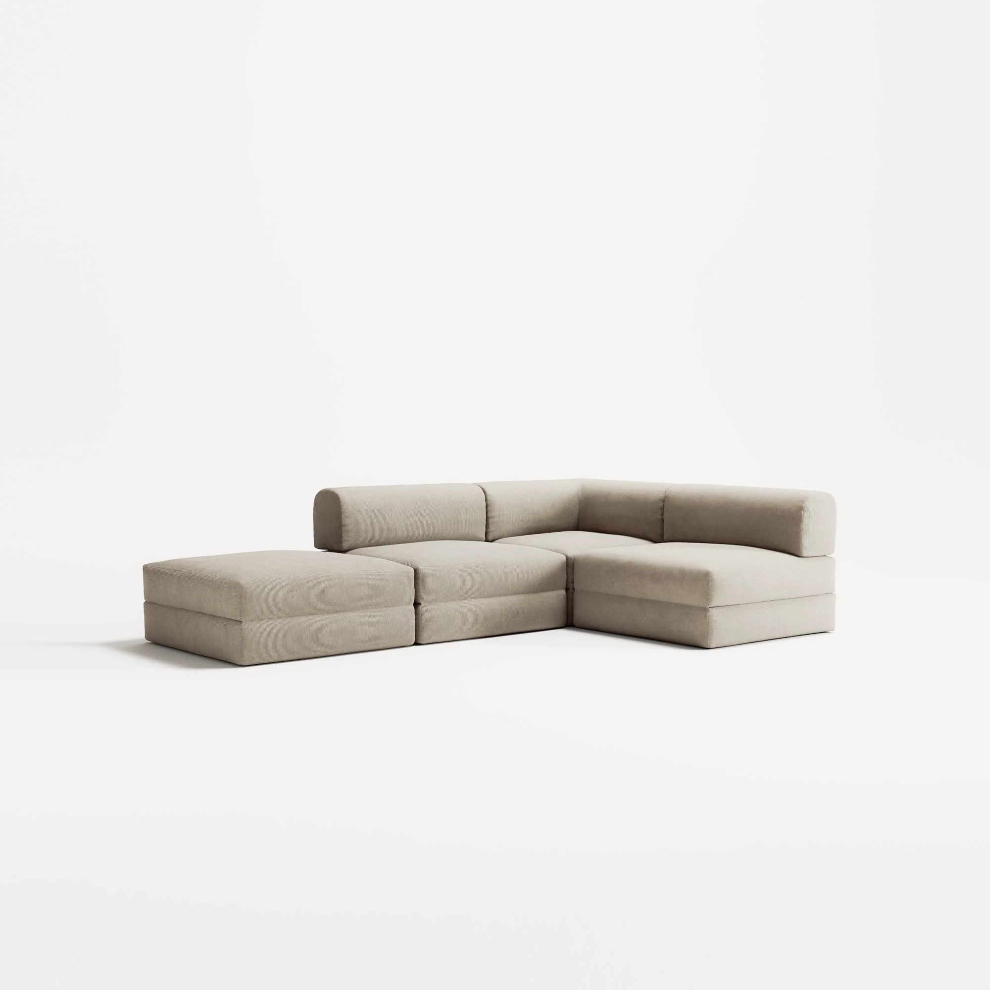 LUNA - 3 Seat with open end - Left - Corduroy Off-White - Image 2