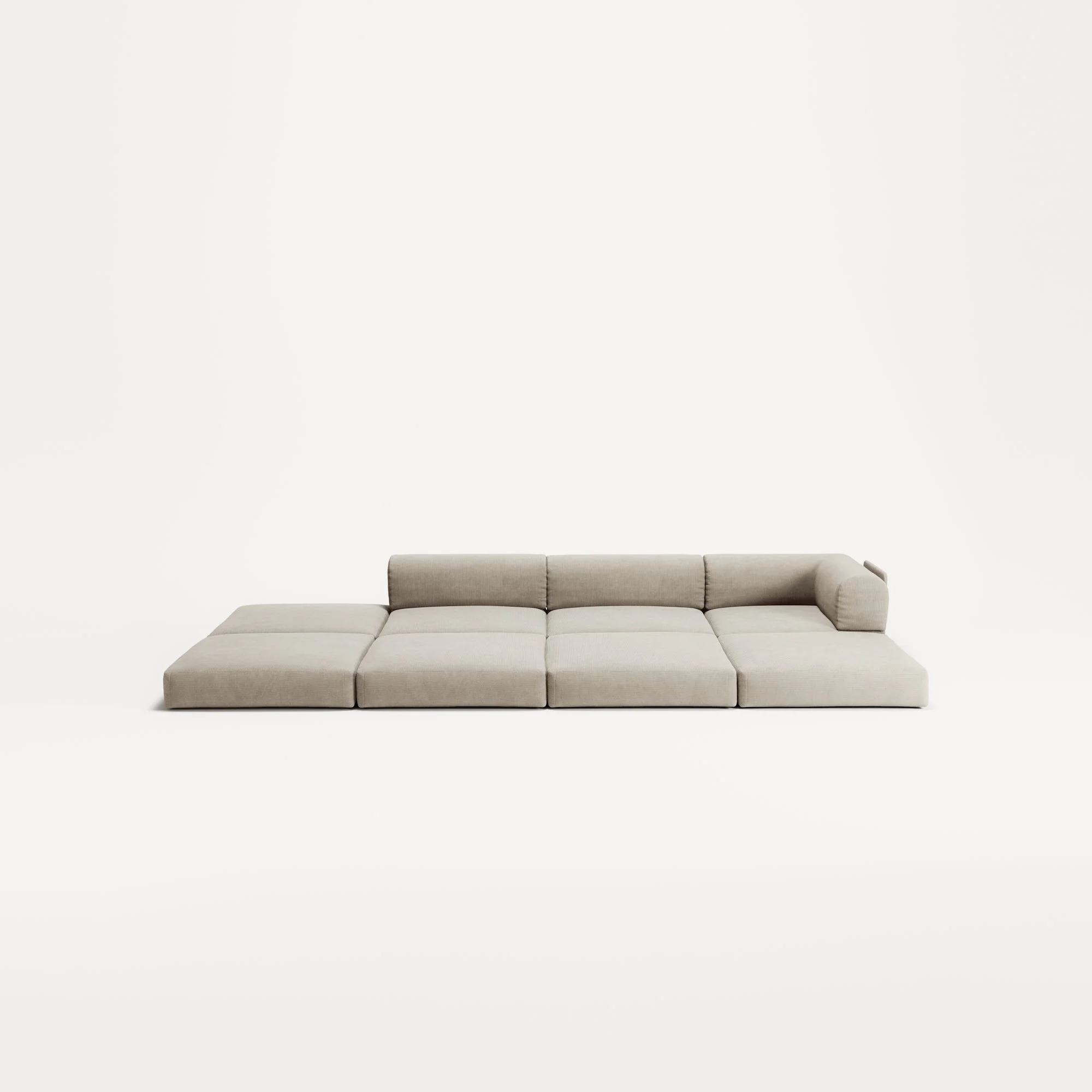 LUNA - 3 Seat with open end - Left - Corduroy Off-White - Image 4