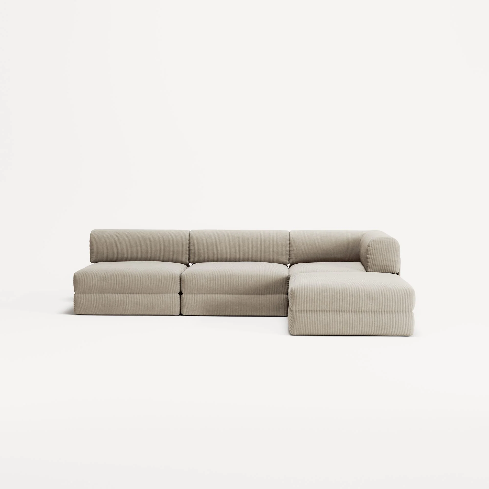 LUNA - 3 Seat with open end - Left - Corduroy Off-White - Image 5