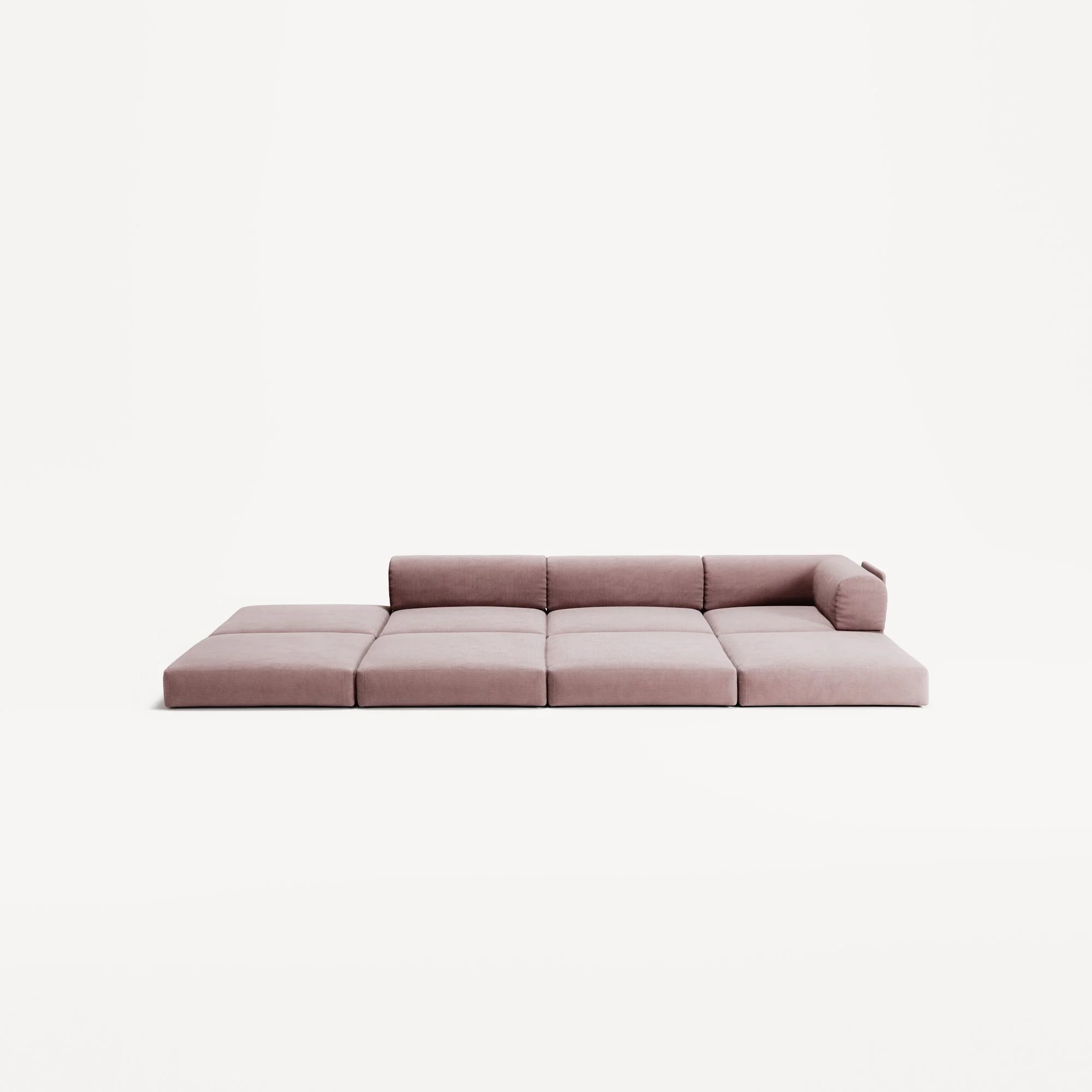 LUNA - 3 Seat with open end - Left - Corduroy Soft Pink - Image 4