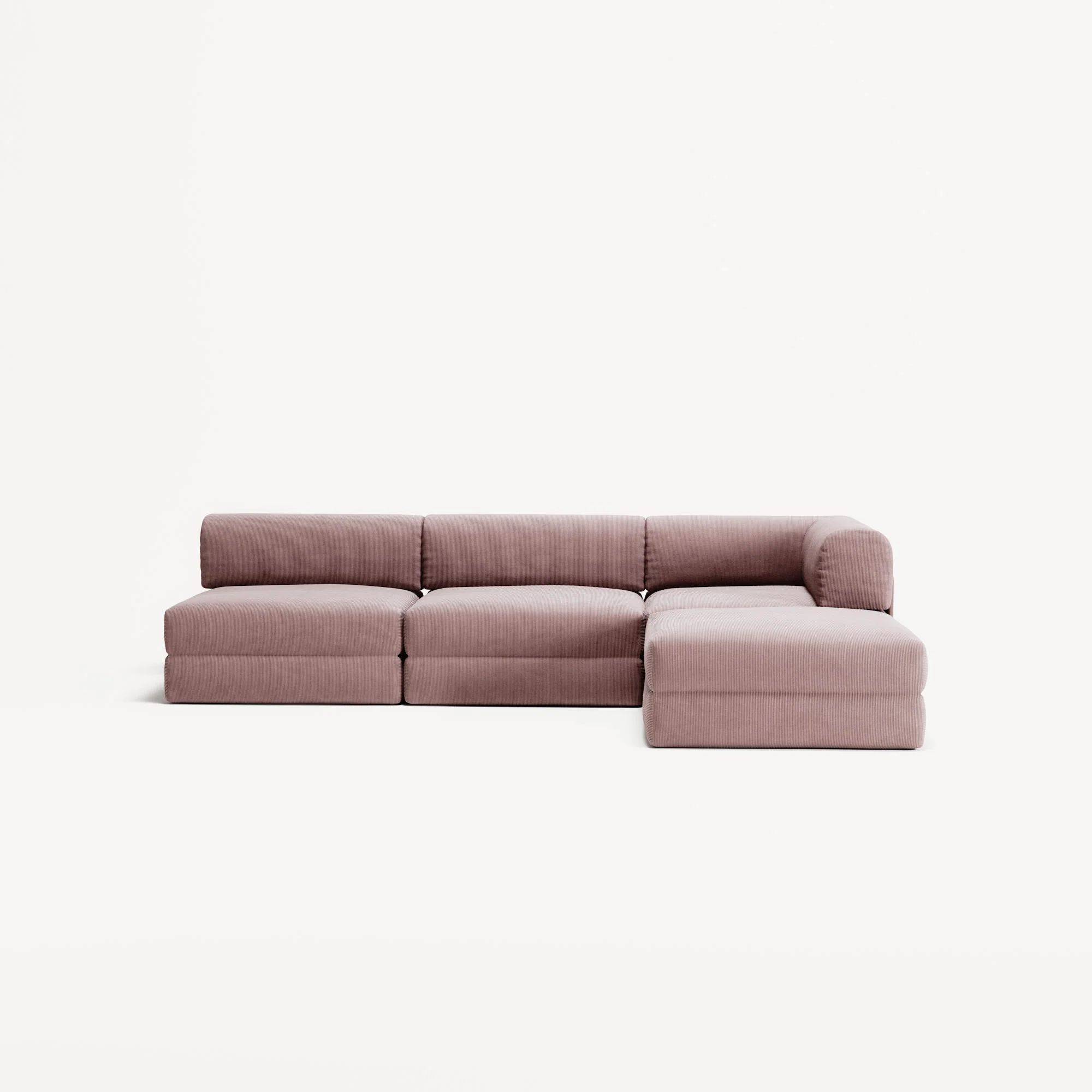 LUNA - 3 Seat with open end - Left - Corduroy Soft Pink - Image 5