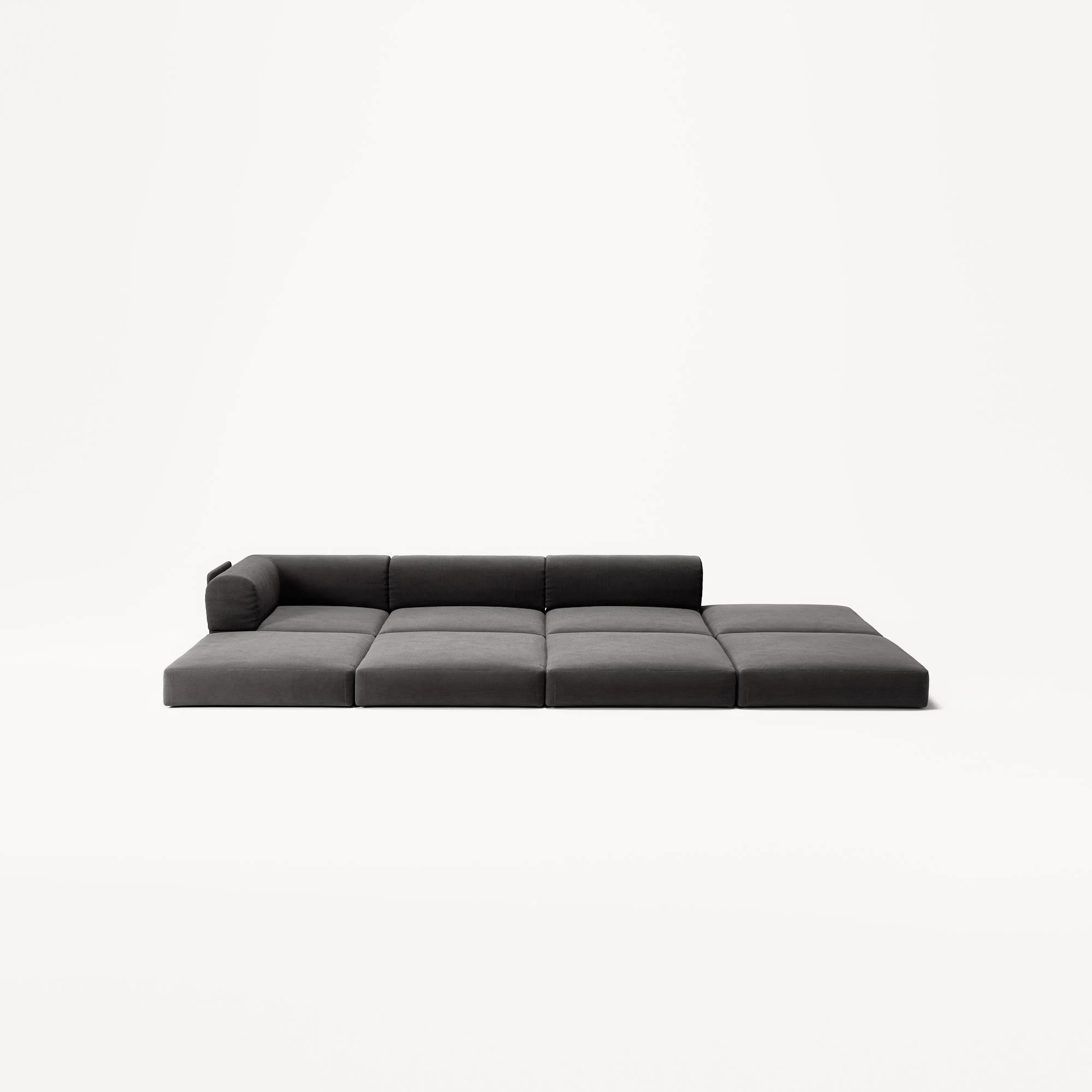 LUNA - 3 Seat with open end - Right - Corduroy Charcoal - Image 4