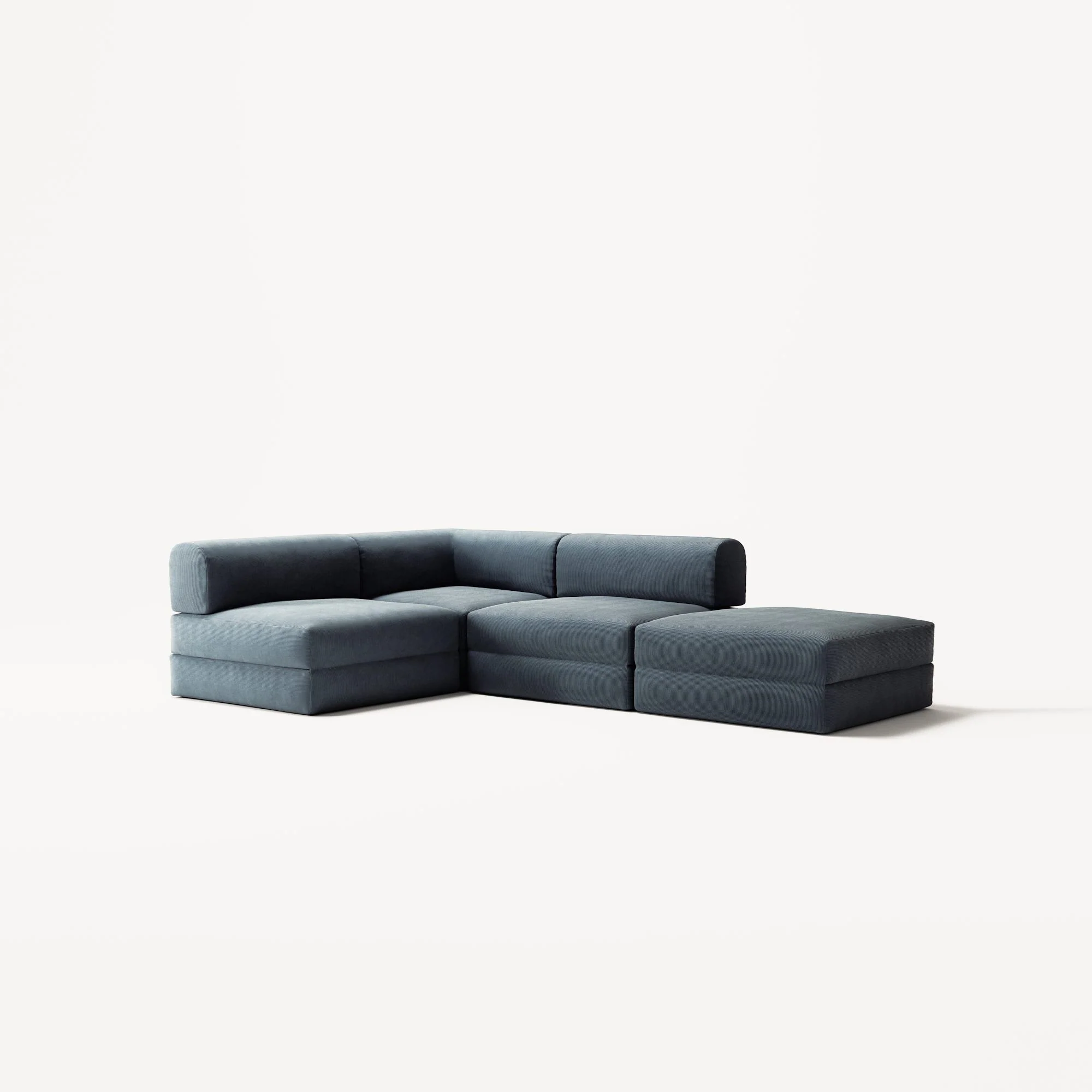 LUNA - 3 Seat with open end - Right - Corduroy Dark Blue - Image 2