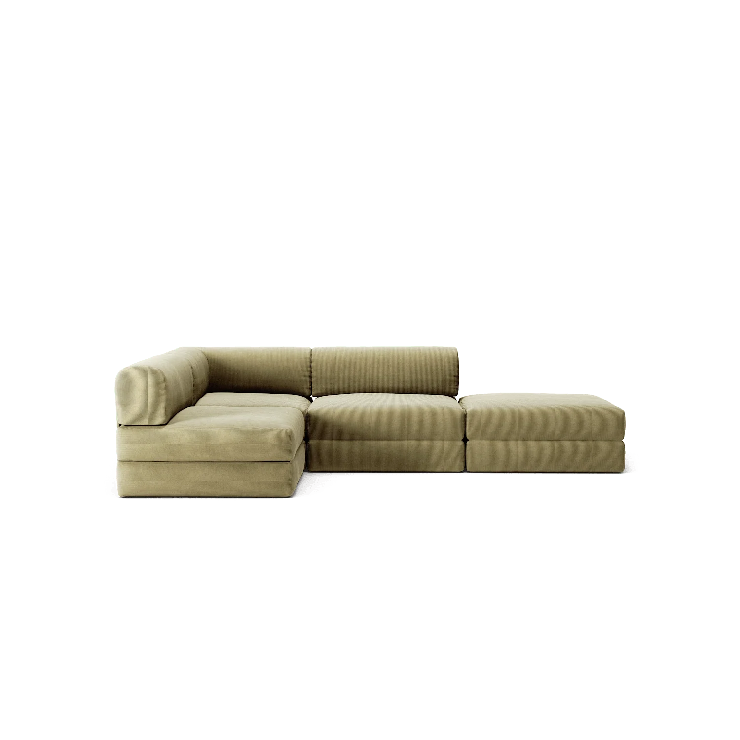 LUNA - 3 Seat with open end - Right - Corduroy Lime