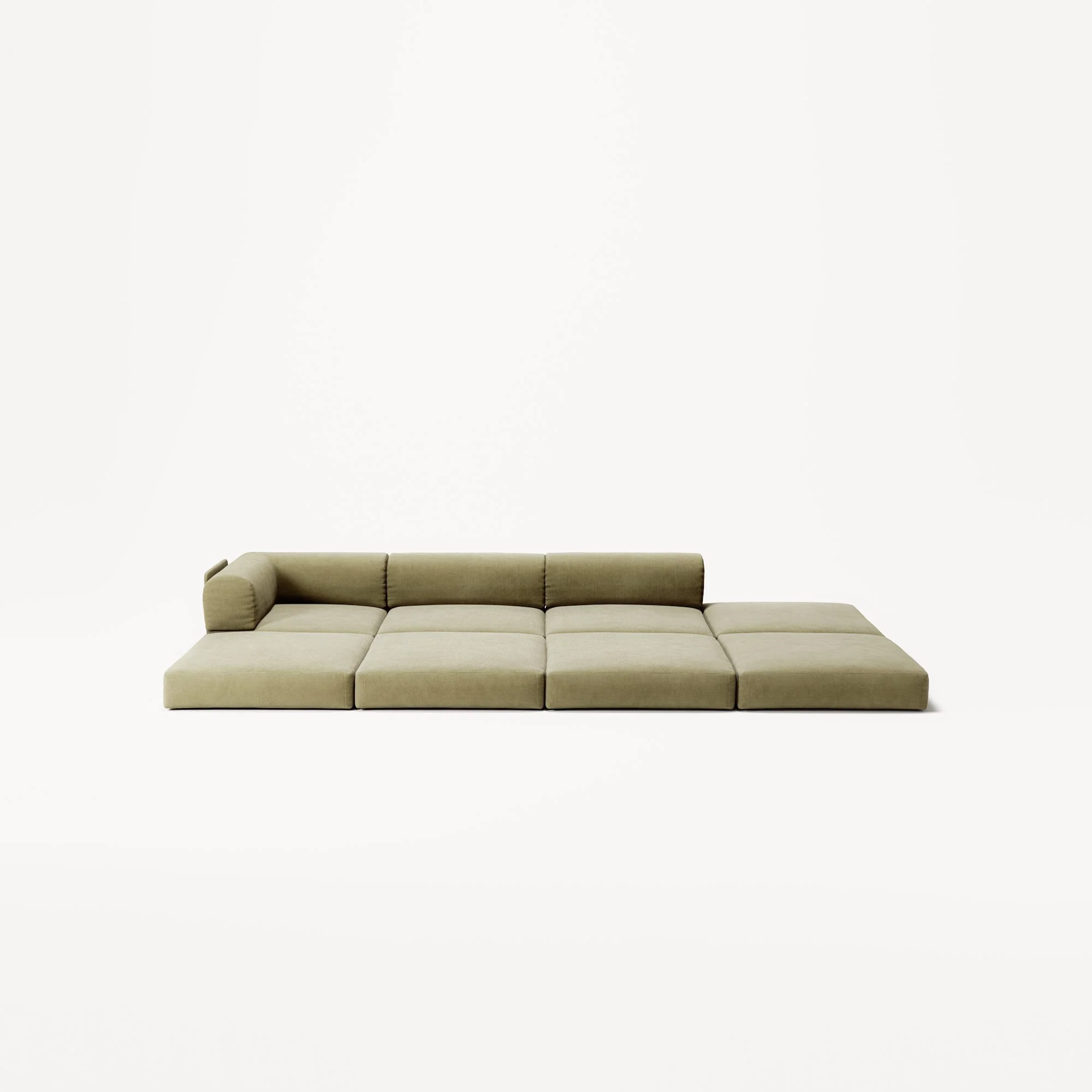 LUNA - 3 Seat with open end - Right - Corduroy Lime - Image 4