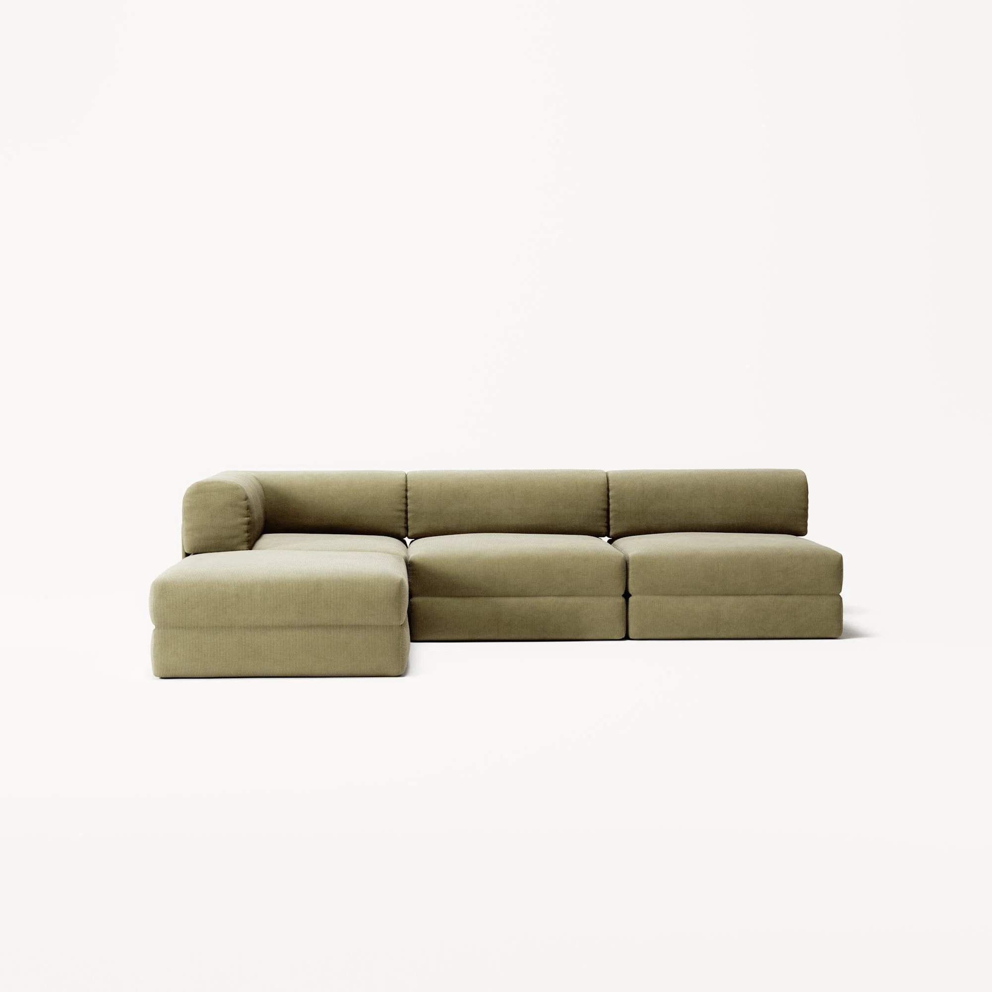 LUNA - 3 Seat with open end - Right - Corduroy Lime - Image 5