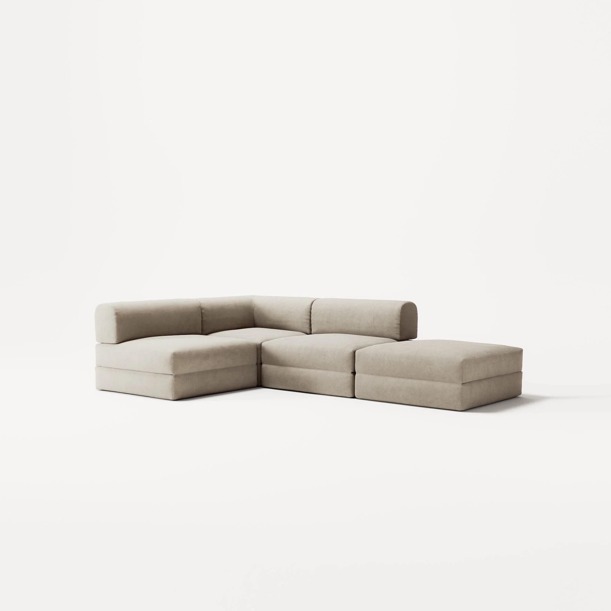 LUNA - 3 Seat with open end - Right - Corduroy Off-White - Image 2