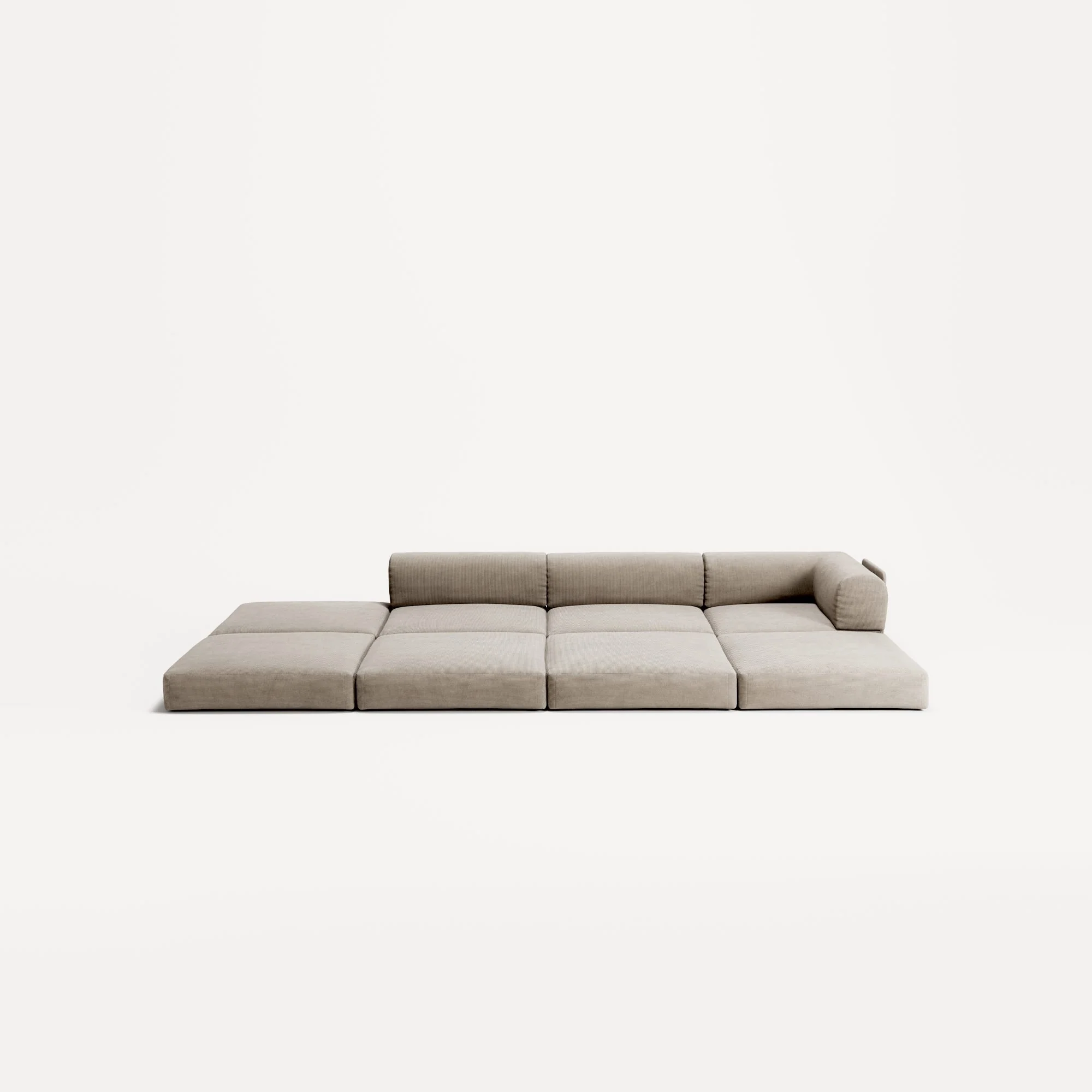LUNA - 3 Seat with open end - Left - Corduroy Pale Beige - Image 4