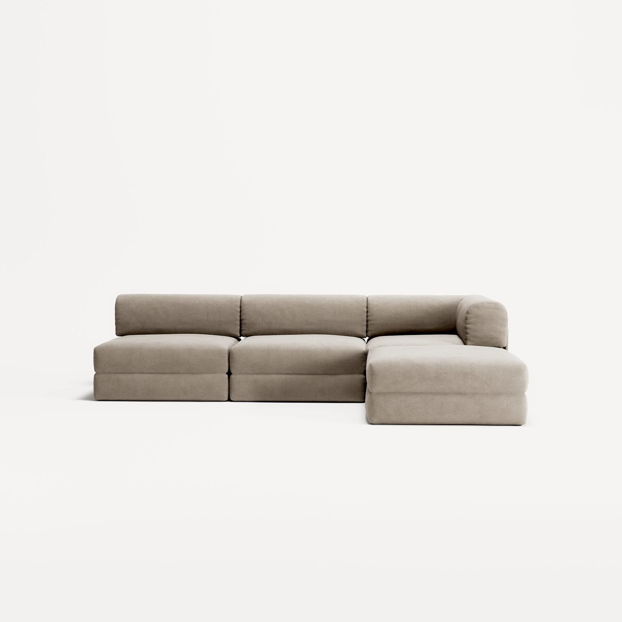 LUNA - 3 Seat with open end - Left - Corduroy Pale Beige - Image 5