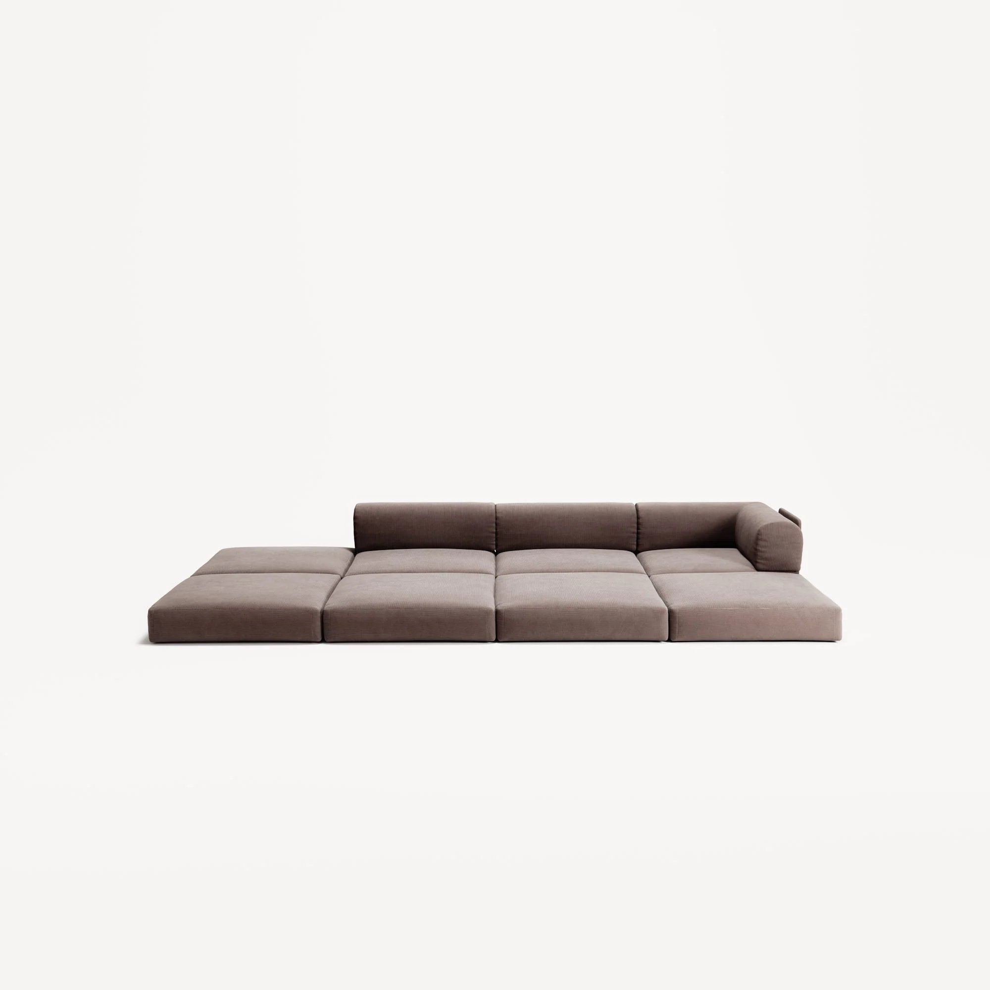 LUNA - 3 Seat with open end - Left - Corduroy Warm Brown - Image 4