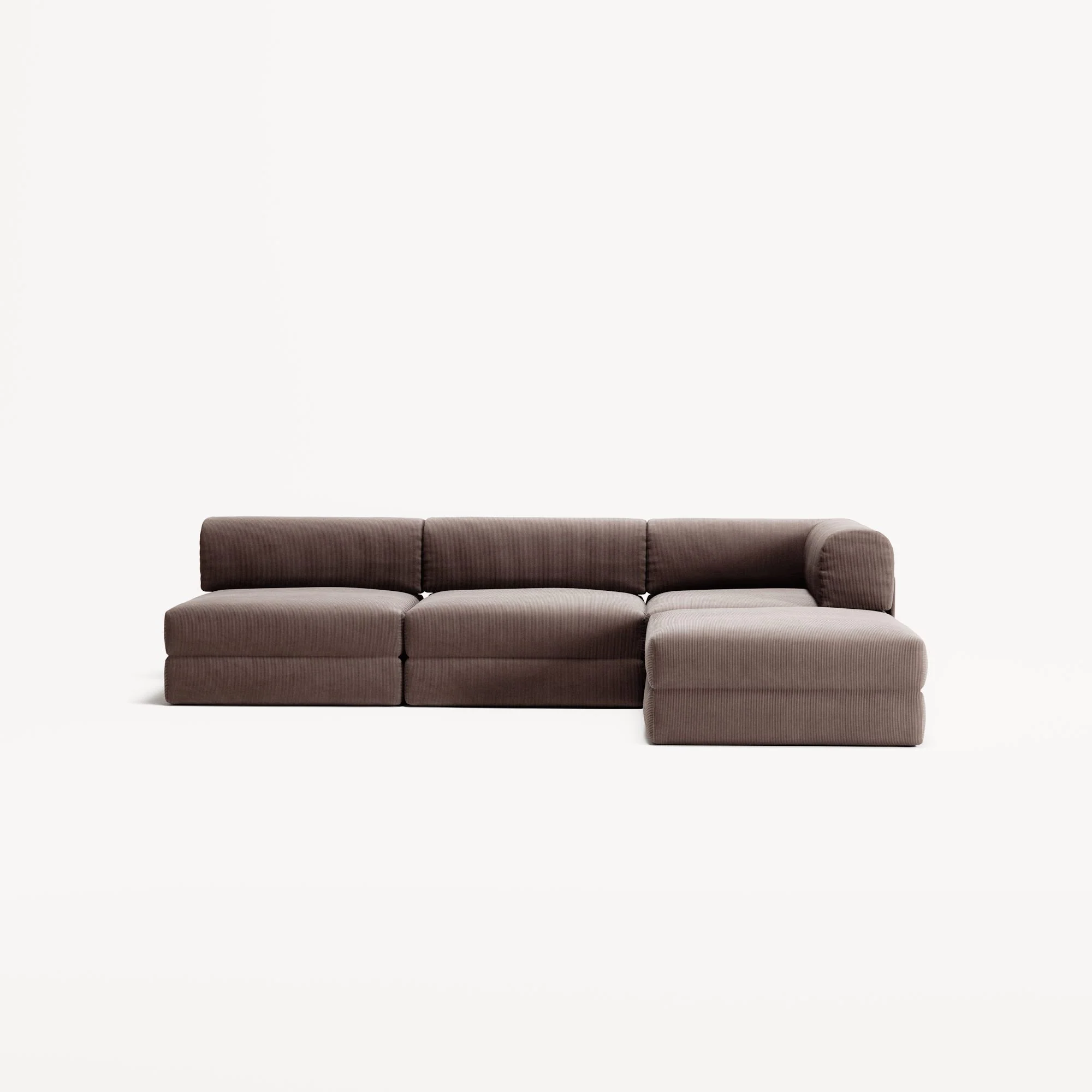 LUNA - 3 Seat with open end - Left - Corduroy Warm Brown - Image 5