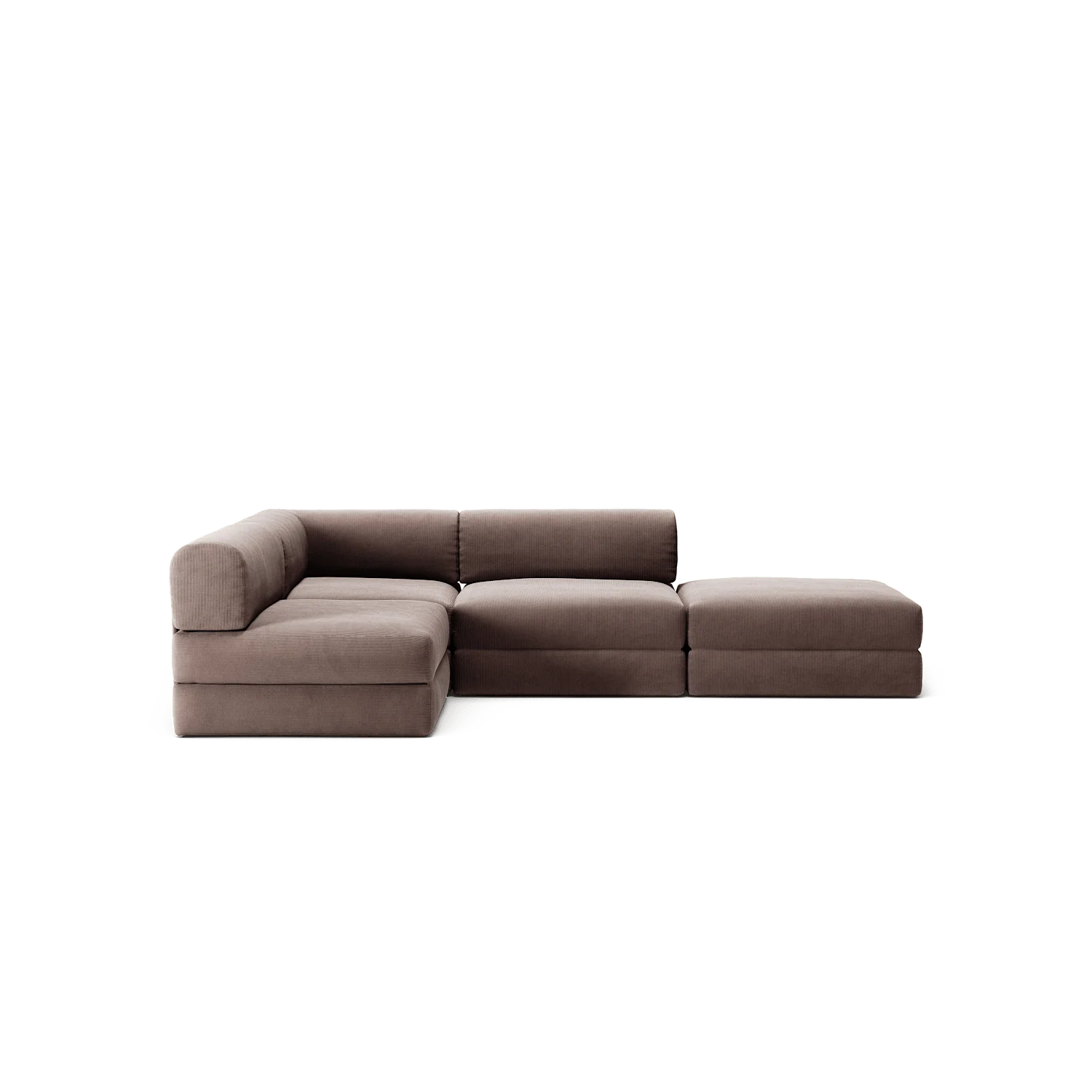 LUNA - 3 Seat with open end - Right - Corduroy Warm Brown