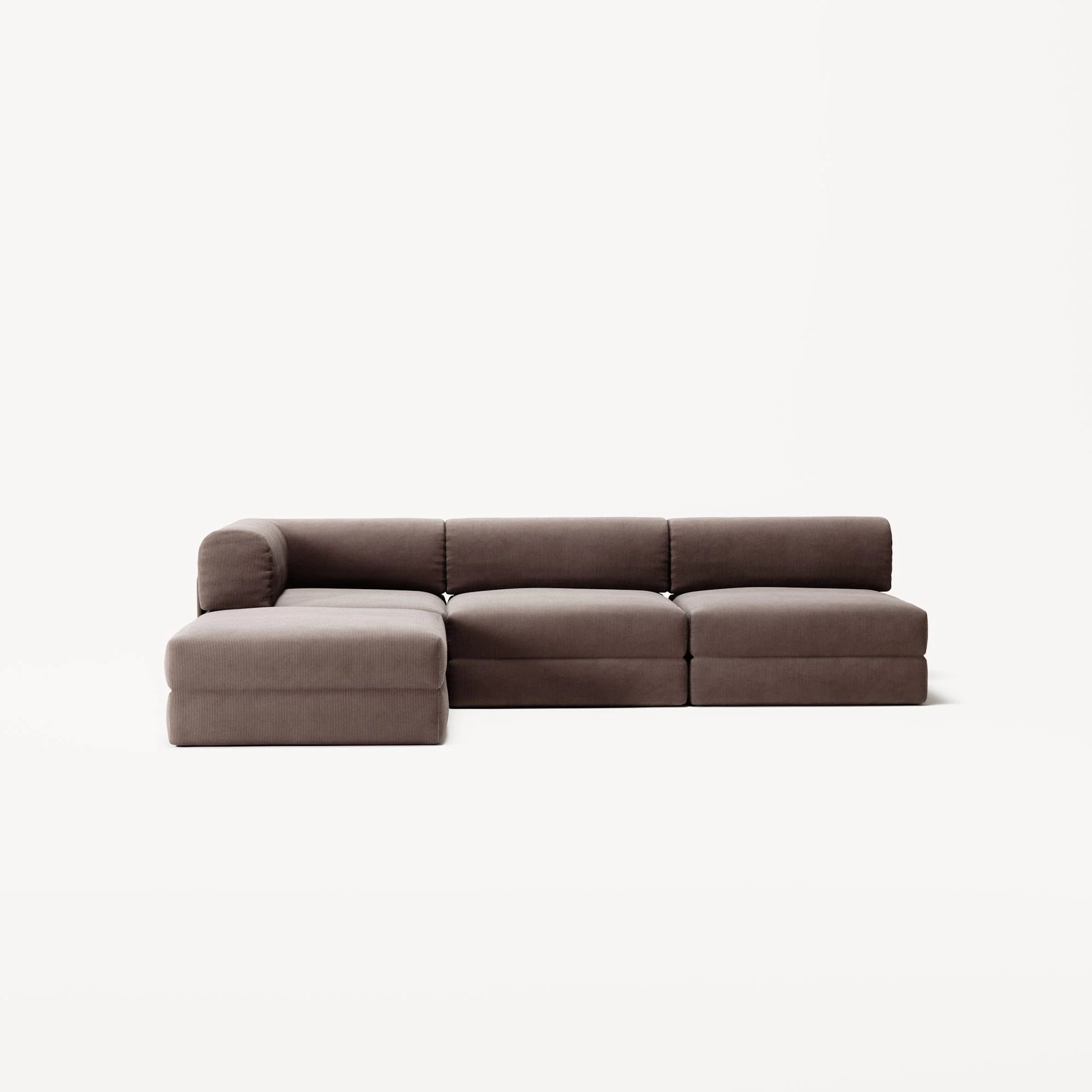 LUNA - 3 Seat with open end - Right - Corduroy Warm Brown - Image 5