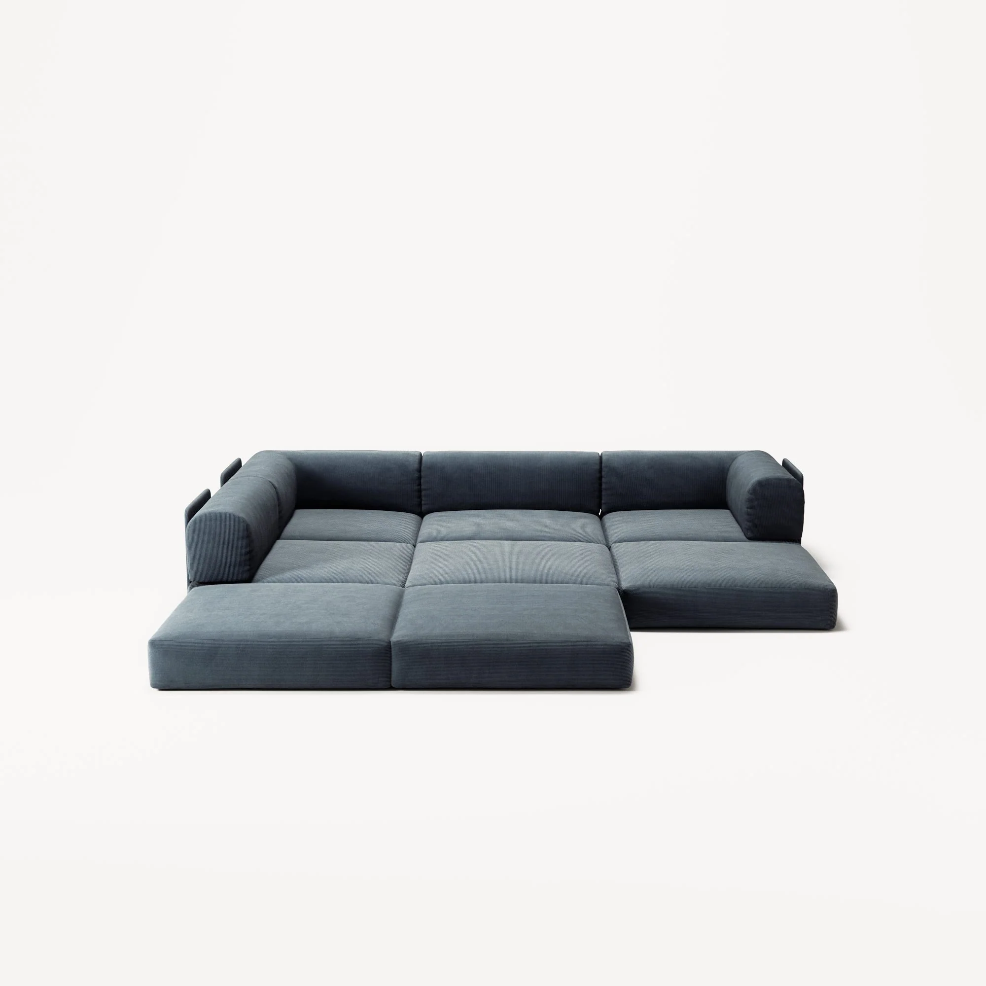 LUNA - 3 Seater Divan - Left - Corduroy Dark Blue - Image 4
