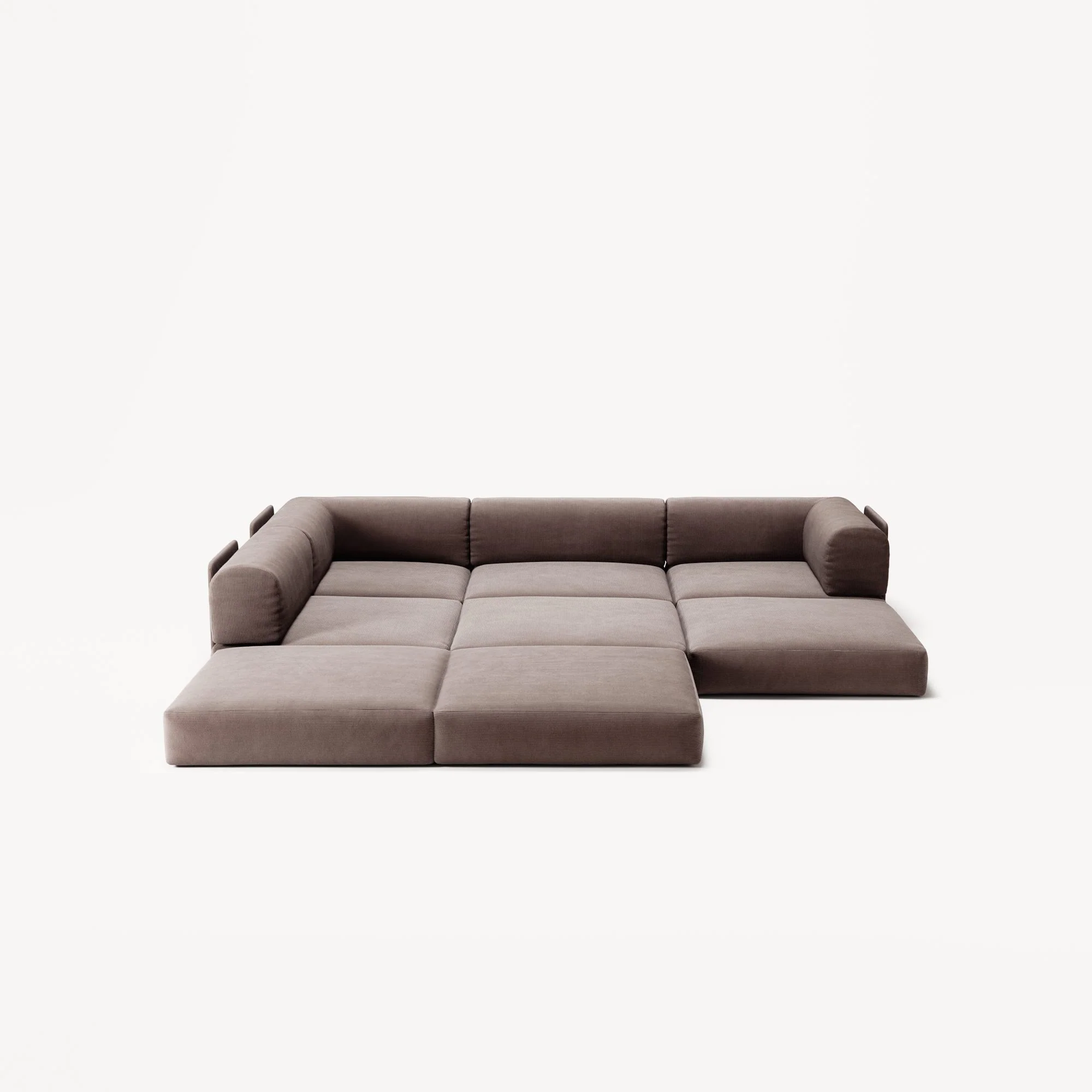 LUNA - 3 Seater Divan - Left - Corduroy Warm Brown - Image 4